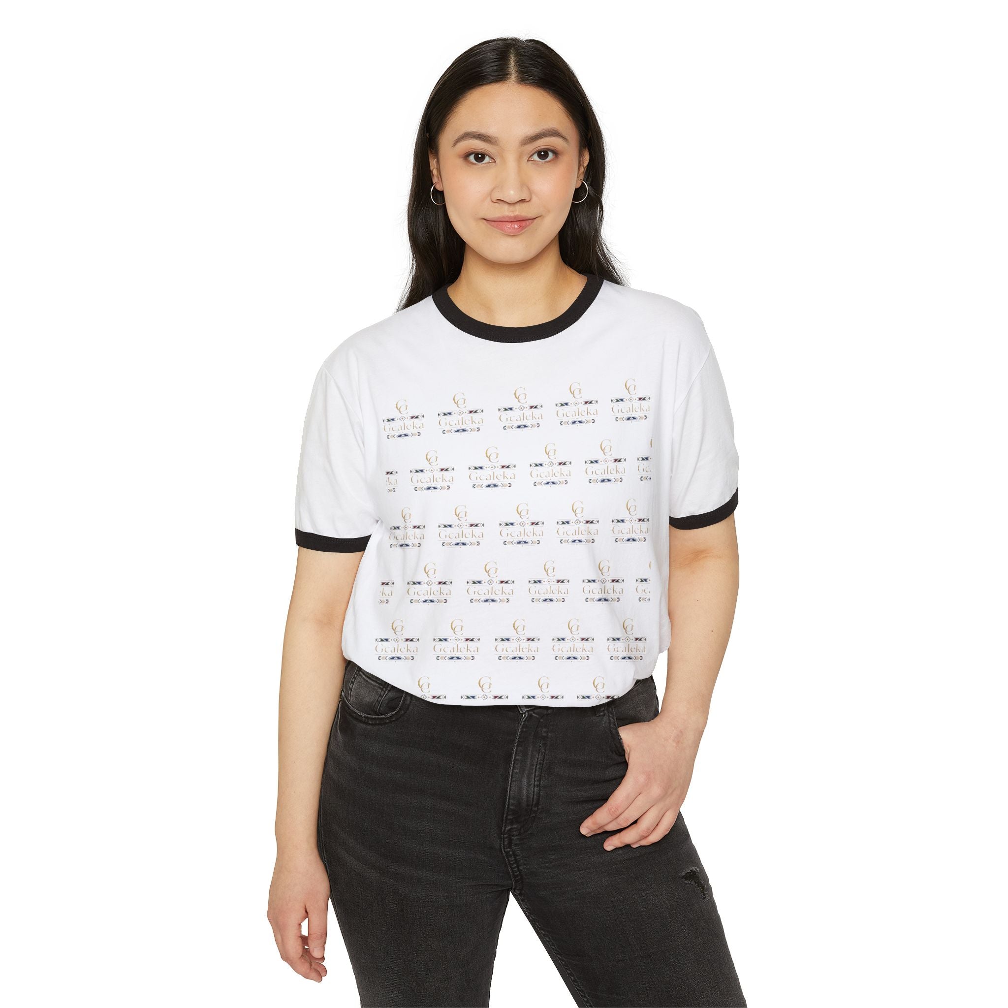 Retro Ringer T-Shirt — Minimal Vintage Morse Code Grid Design