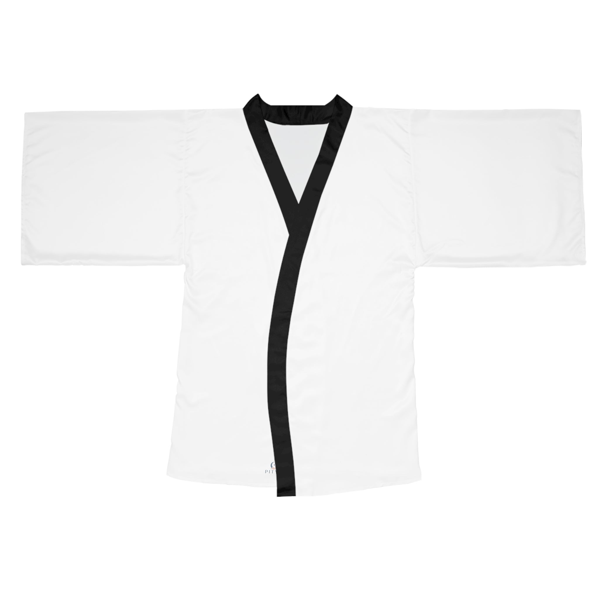 White Long Sleeve Kimono Robe – Lightweight AOP Wrap for Loungewear & Spa