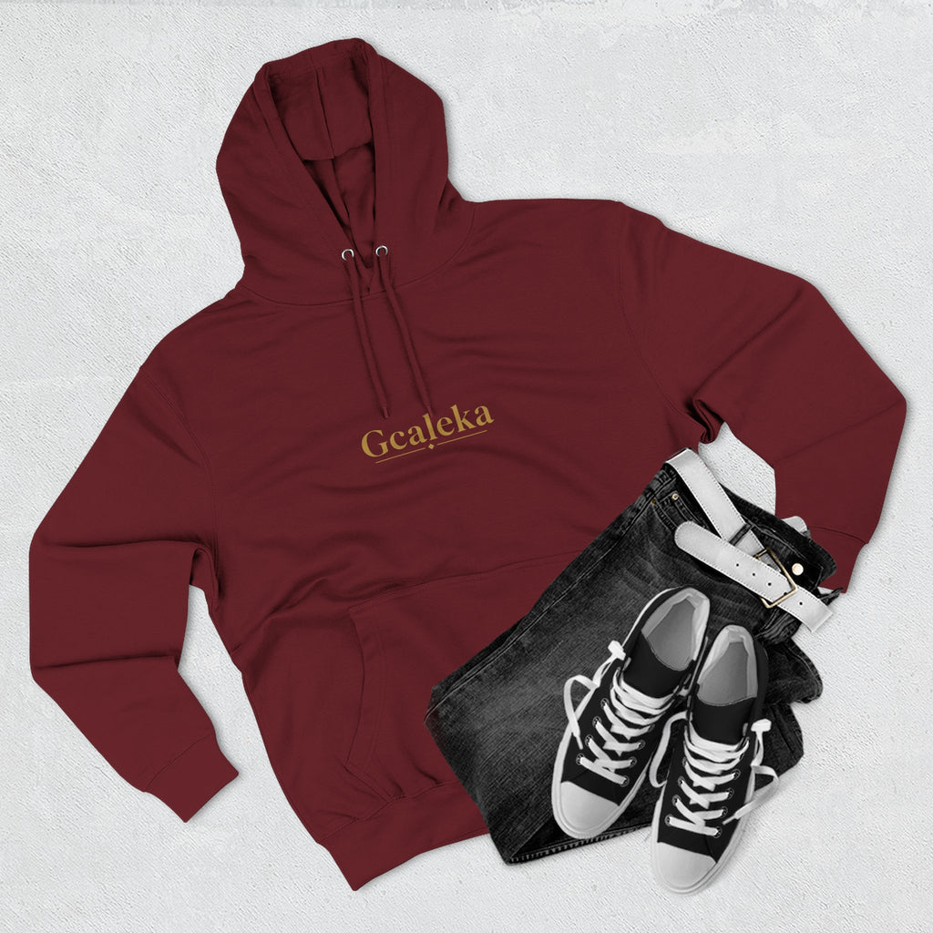 Hoodie — Minimal Gold 'Gcalcka' Script Fleece Hoodie