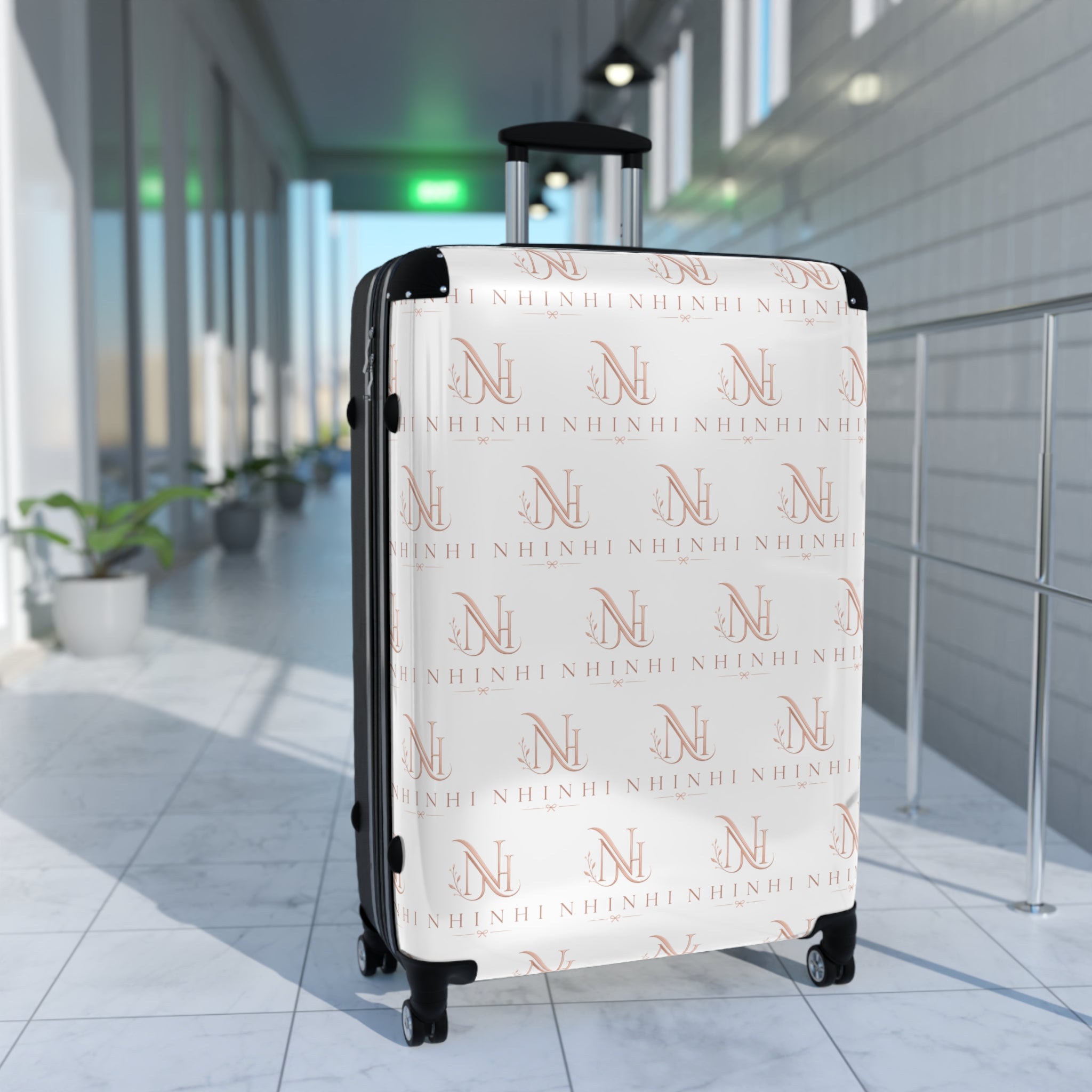 Monogrammed Rolling Suitcase – Custom Initial Pattern Carry-On Luggage