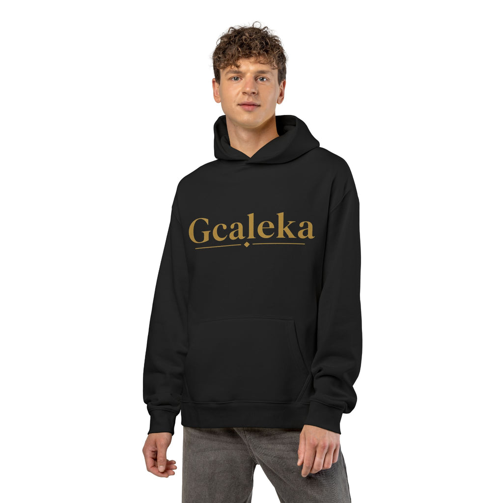 Gcaleka Relaxed Hoodie — Gold Script Logo Casual Pullover