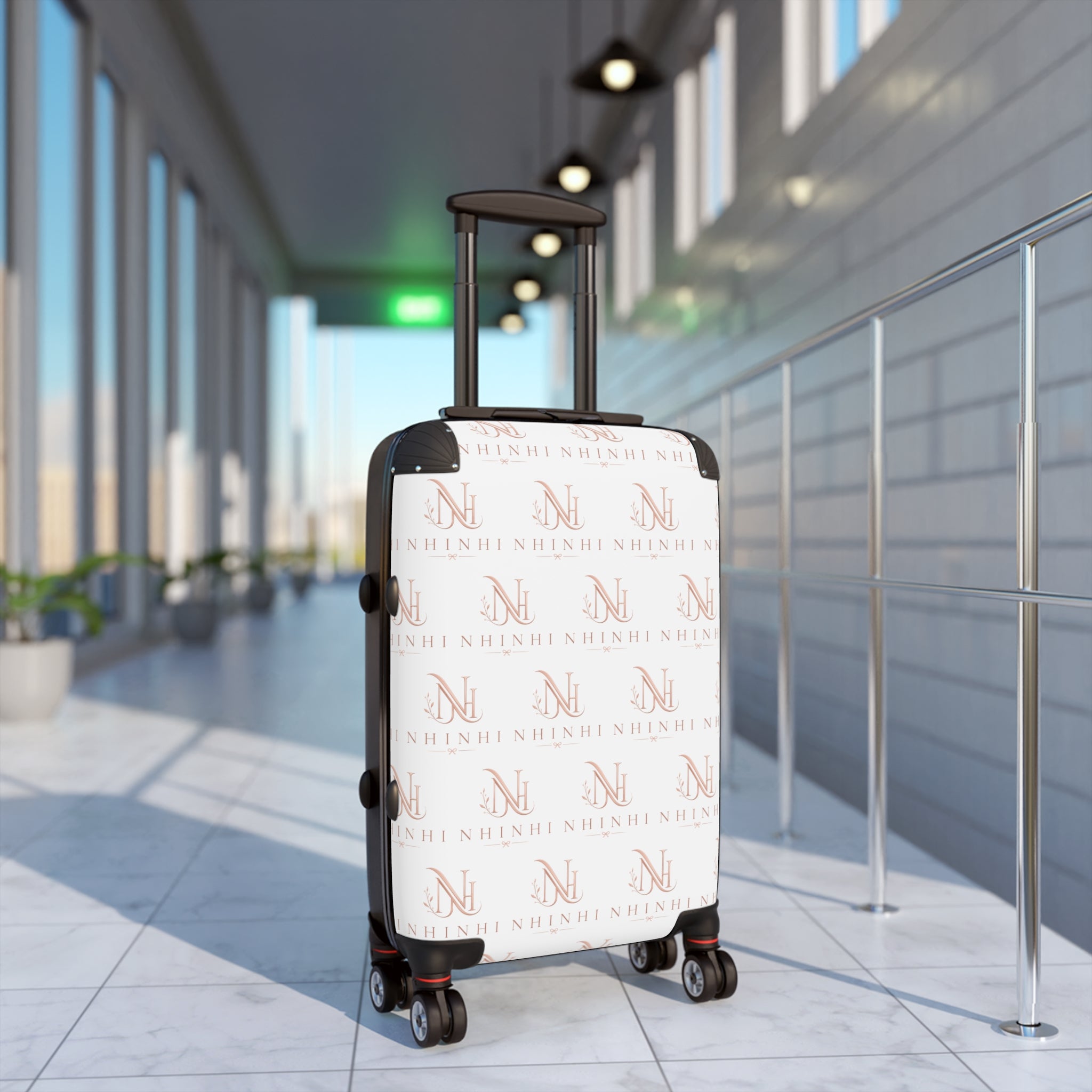 Monogrammed Rolling Suitcase – Custom Initial Pattern Carry-On Luggage