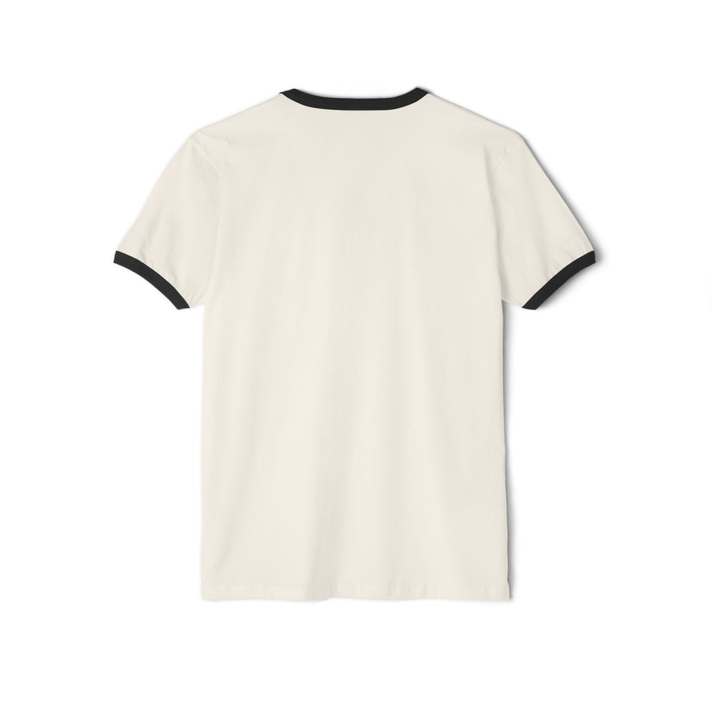 Retro Ringer T-Shirt — Minimal Vintage Morse Code Grid Design