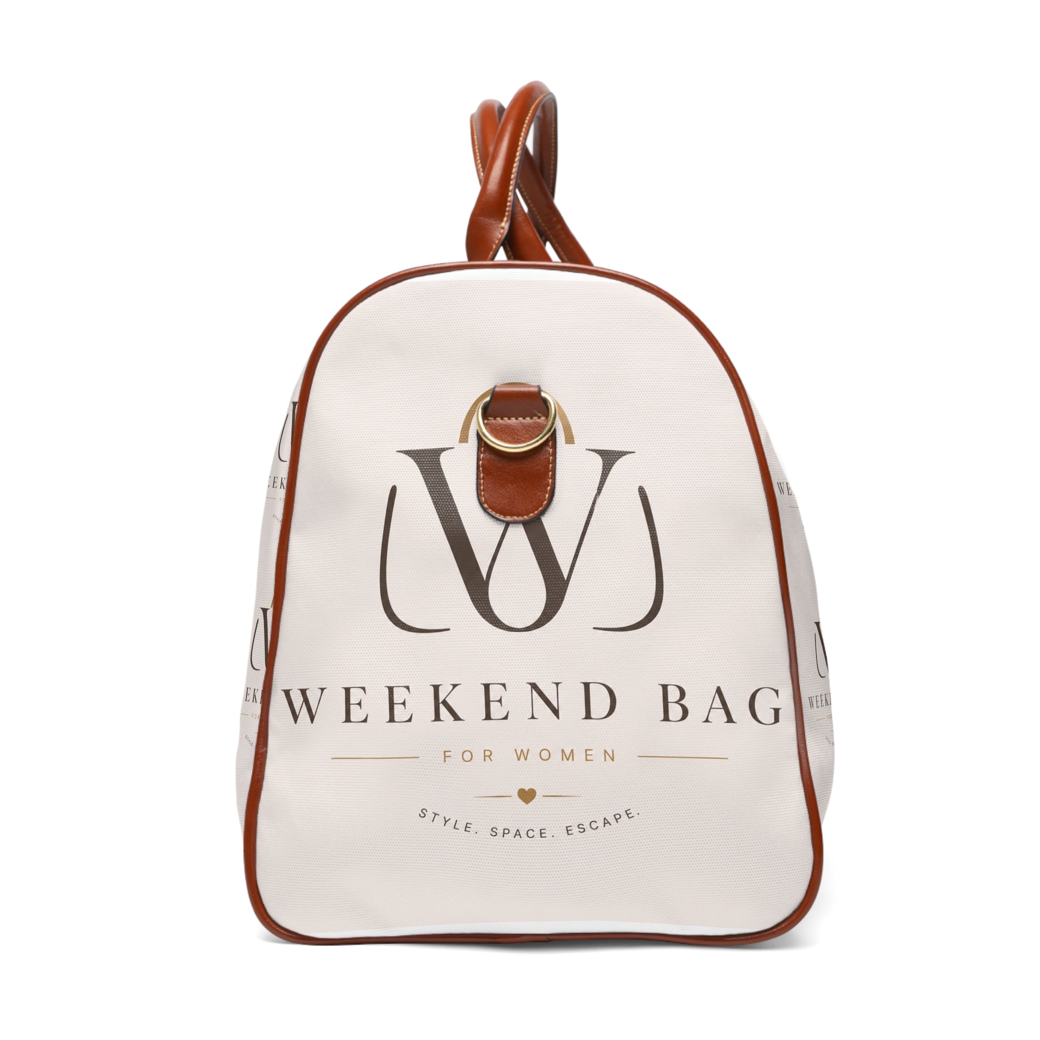 Waterproof Weekend Travel Bag – Monogram Logo Duffle with Leather Trim