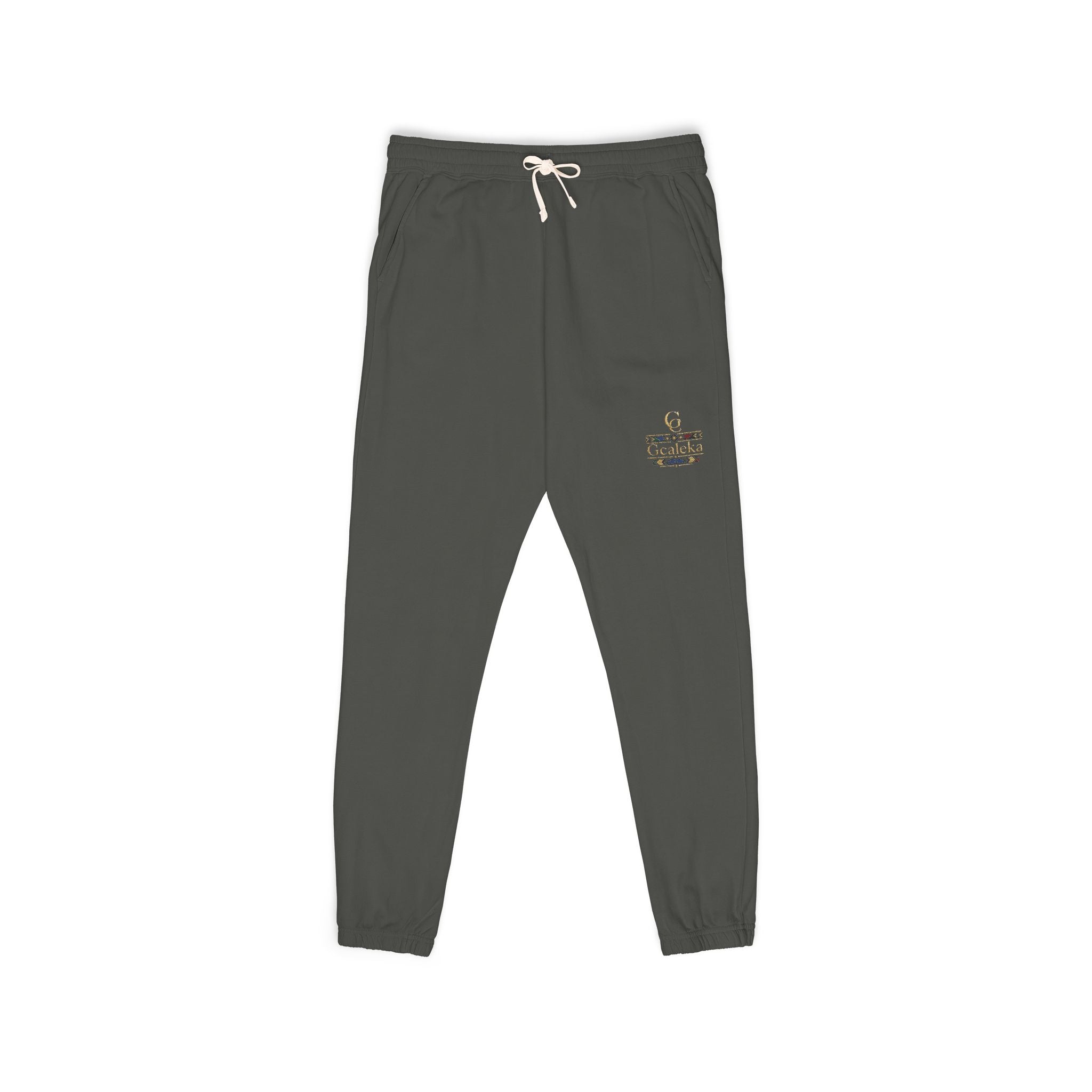 Embroidered Anchor & Compass Sweatpants — Garment-Dyed Cozy Joggers