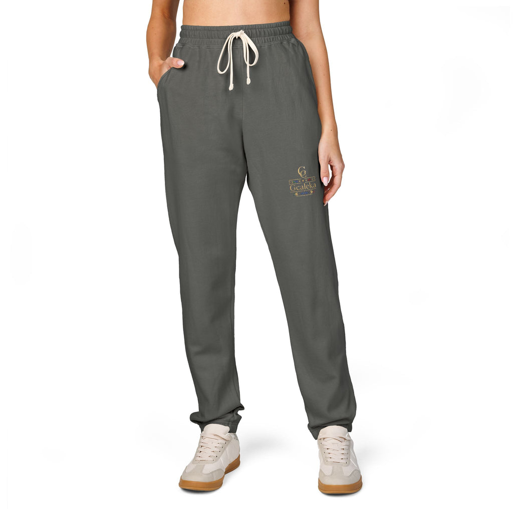 Embroidered Anchor & Compass Sweatpants — Garment-Dyed Cozy Joggers