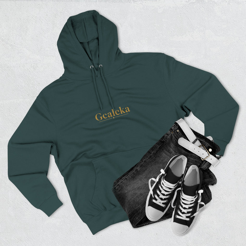 Hoodie — Minimal Gold 'Gcalcka' Script Fleece Hoodie