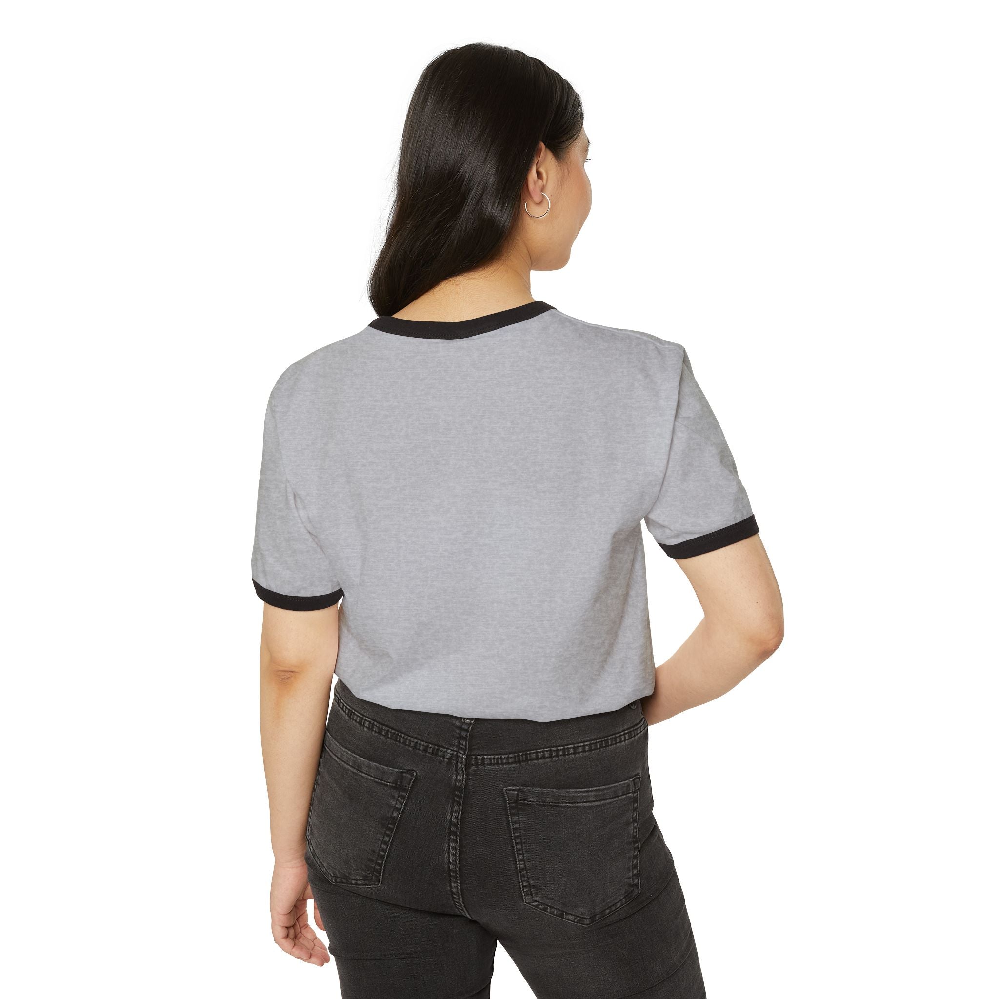 Retro Ringer T-Shirt — Minimal Vintage Morse Code Grid Design