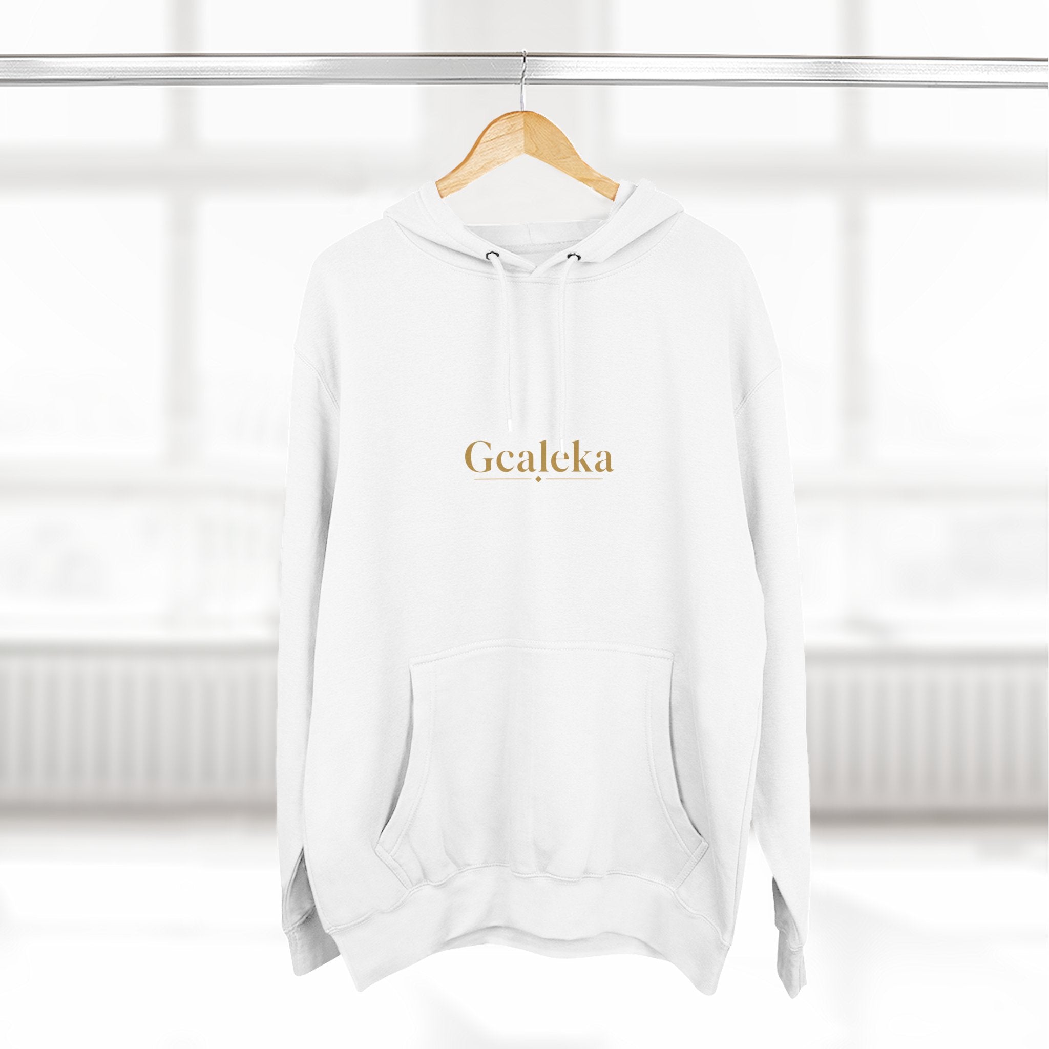 Hoodie — Minimal Gold 'Gcalcka' Script Fleece Hoodie