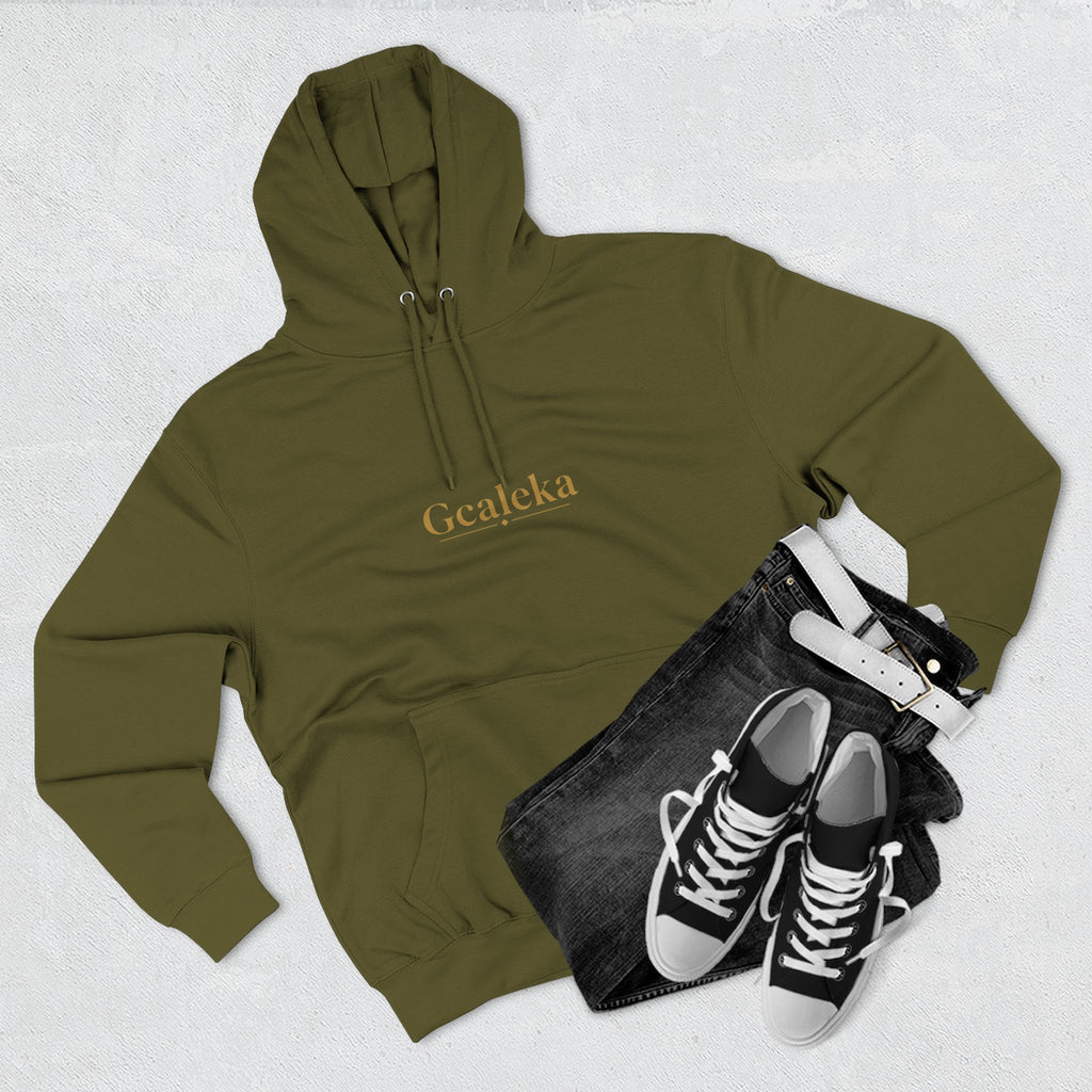 Hoodie — Minimal Gold 'Gcalcka' Script Fleece Hoodie