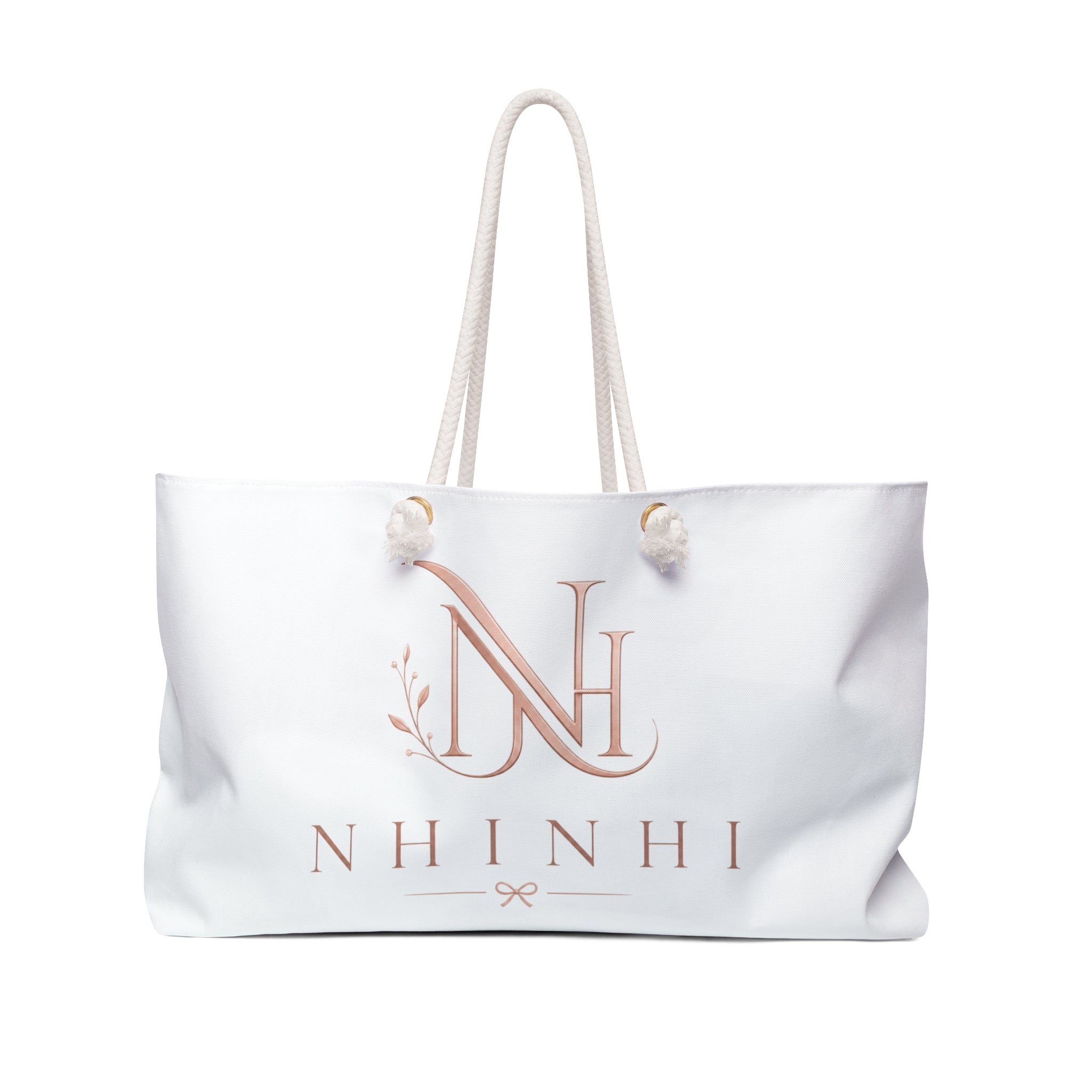 Personalized Monogram Weekender Bag – Elegant NH Initials Travel Tote