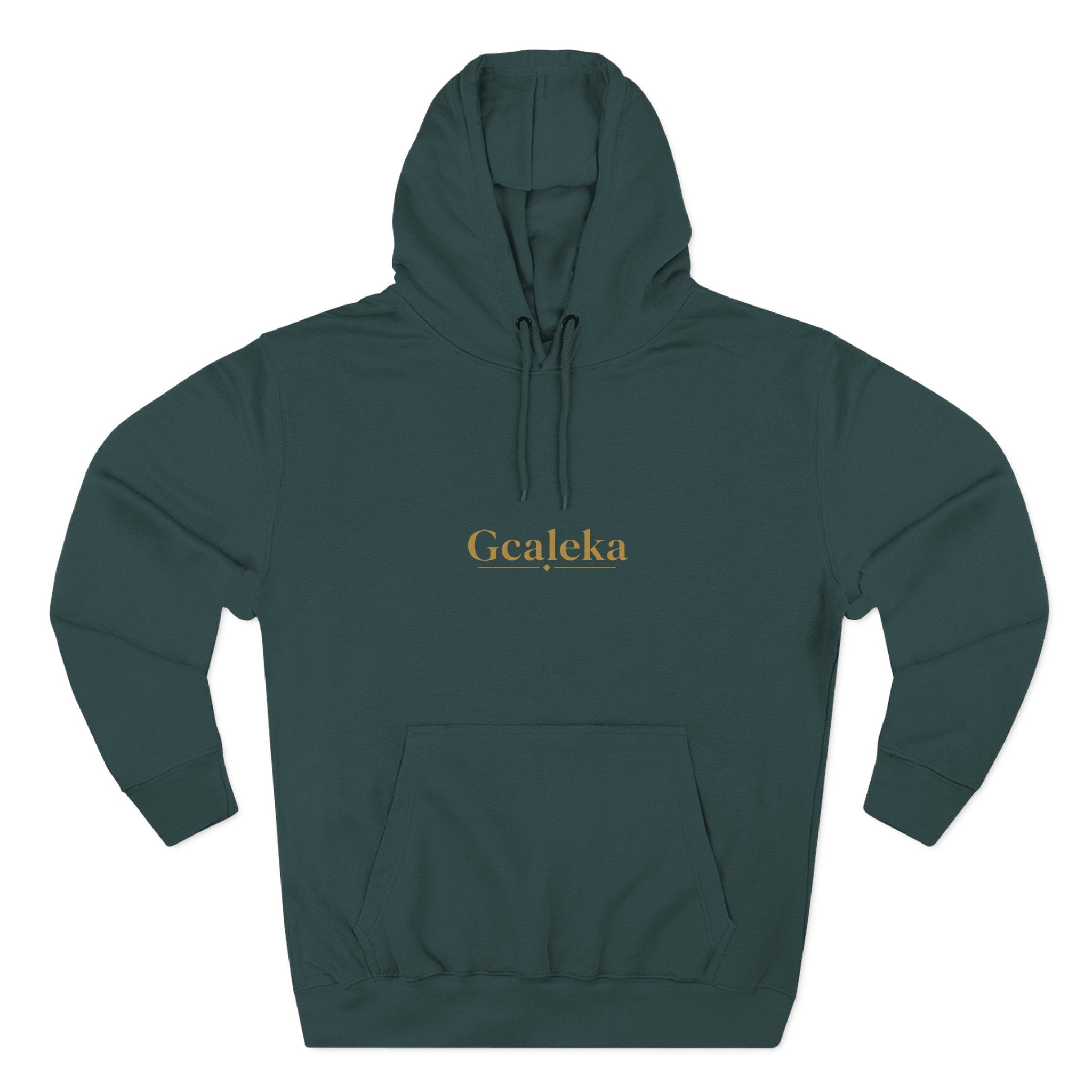 Hoodie — Minimal Gold 'Gcalcka' Script Fleece Hoodie