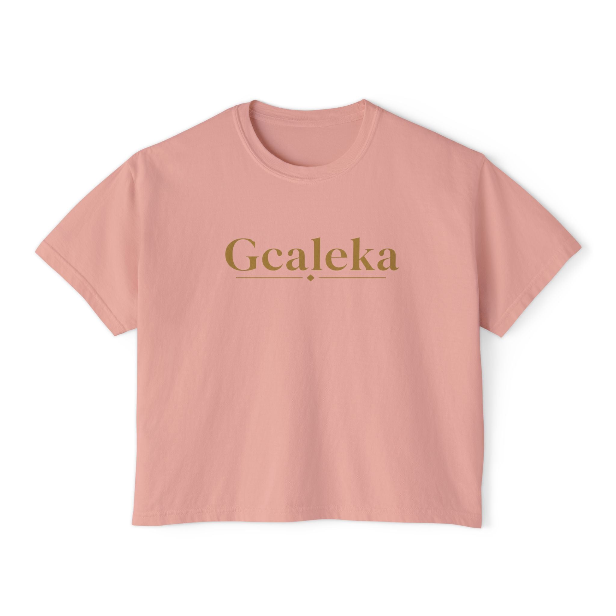 Gcaleka Boxy Tee — Minimal Gold Script Women's Crop T-Shirt