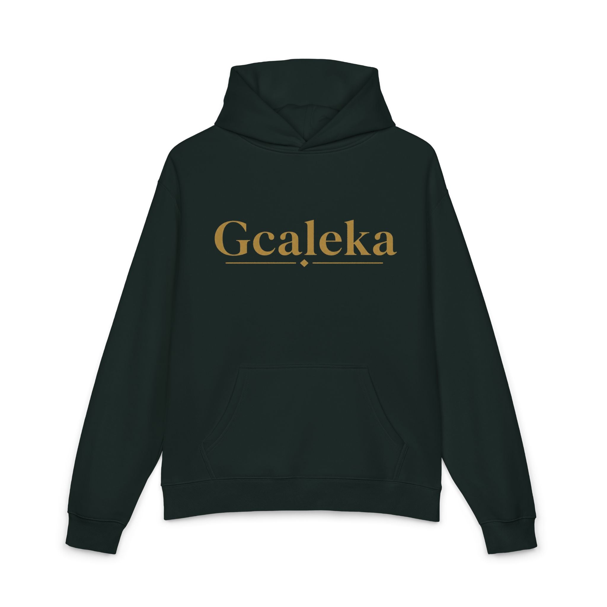 Gcaleka Relaxed Hoodie — Gold Script Logo Casual Pullover