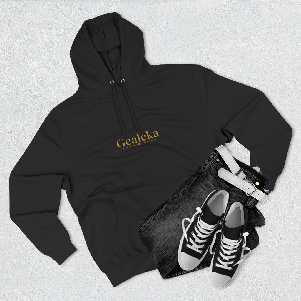 Hoodie — Minimal Gold 'Gcalcka' Script Fleece Hoodie