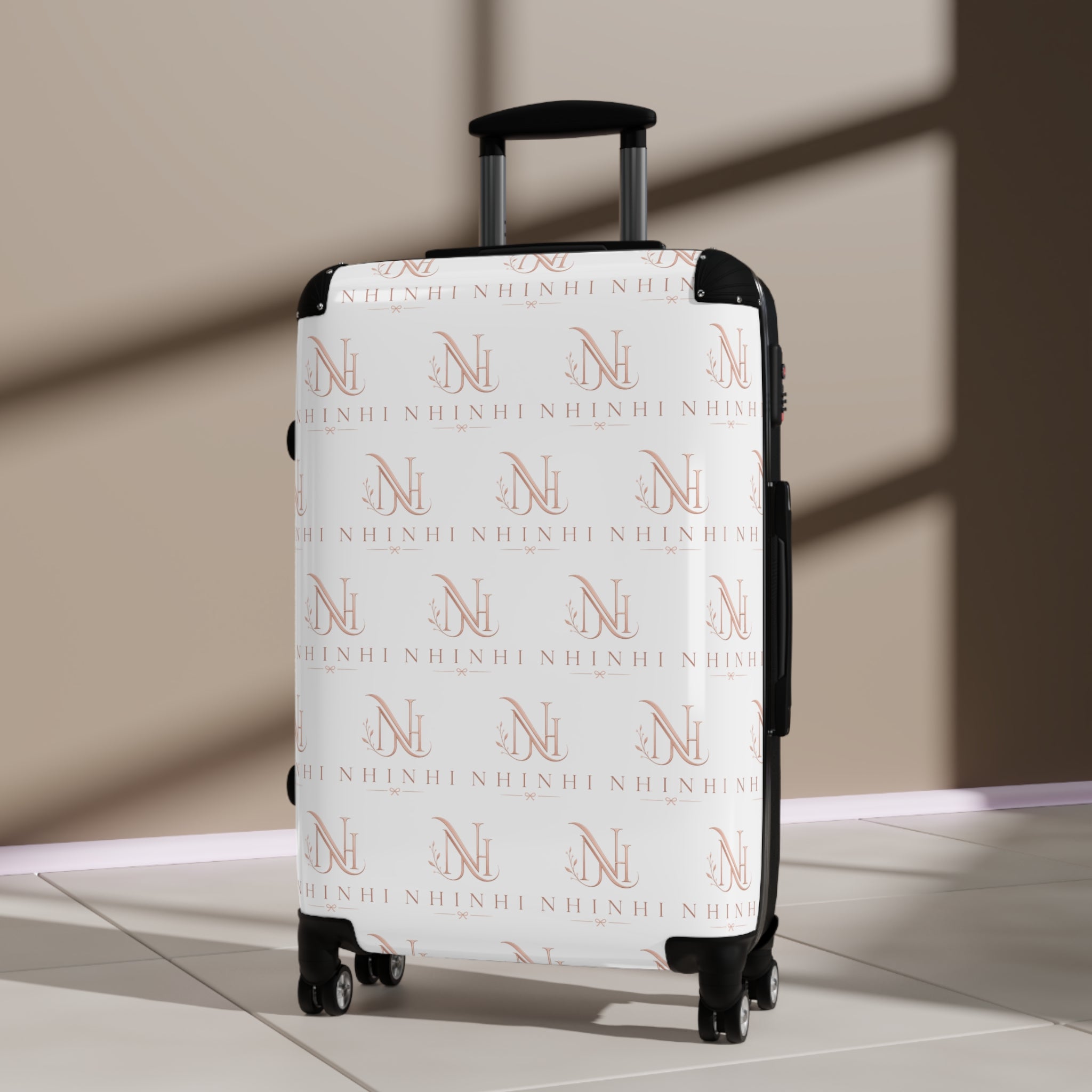 Monogrammed Rolling Suitcase – Custom Initial Pattern Carry-On Luggage