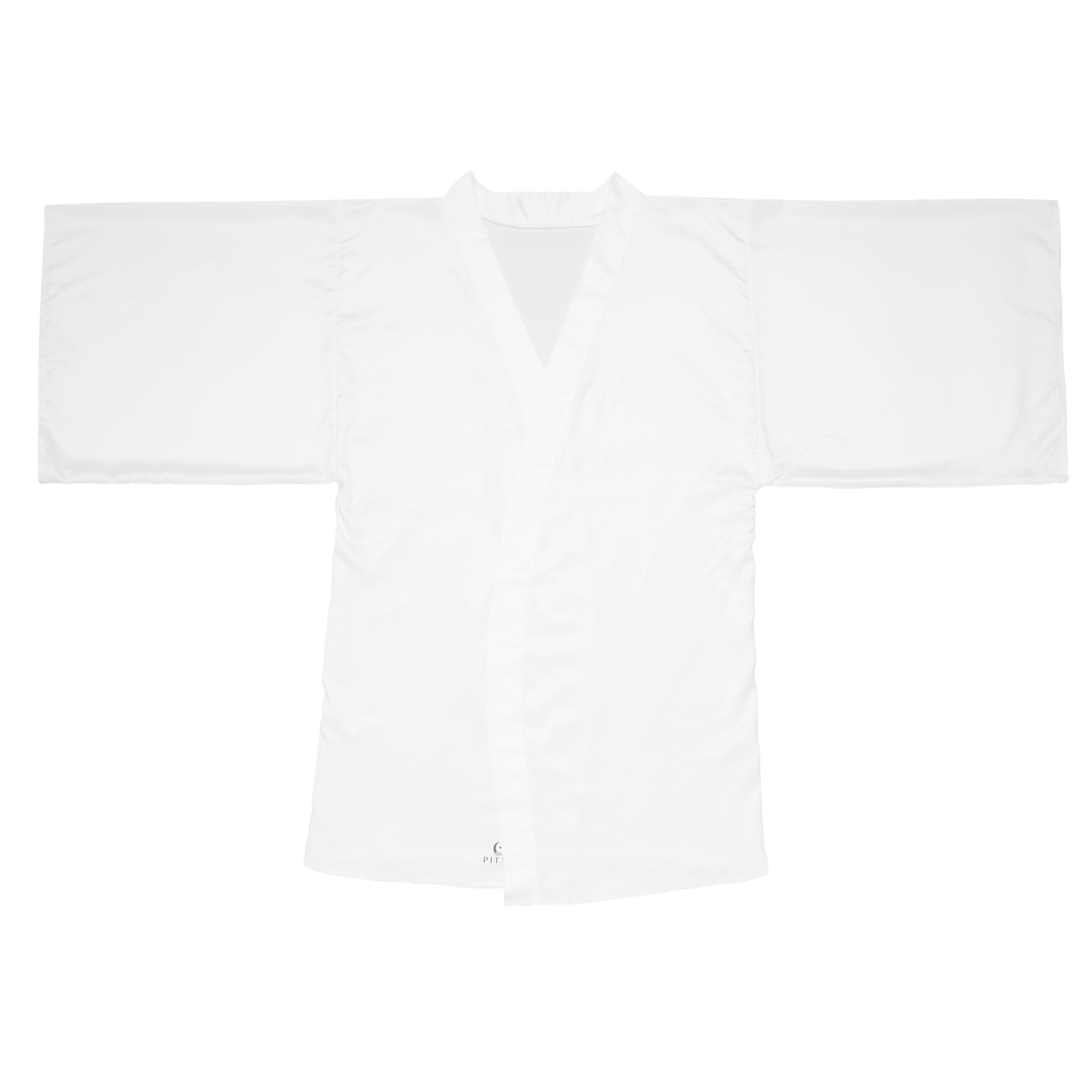 White Long Sleeve Kimono Robe – Lightweight AOP Wrap for Loungewear & Spa