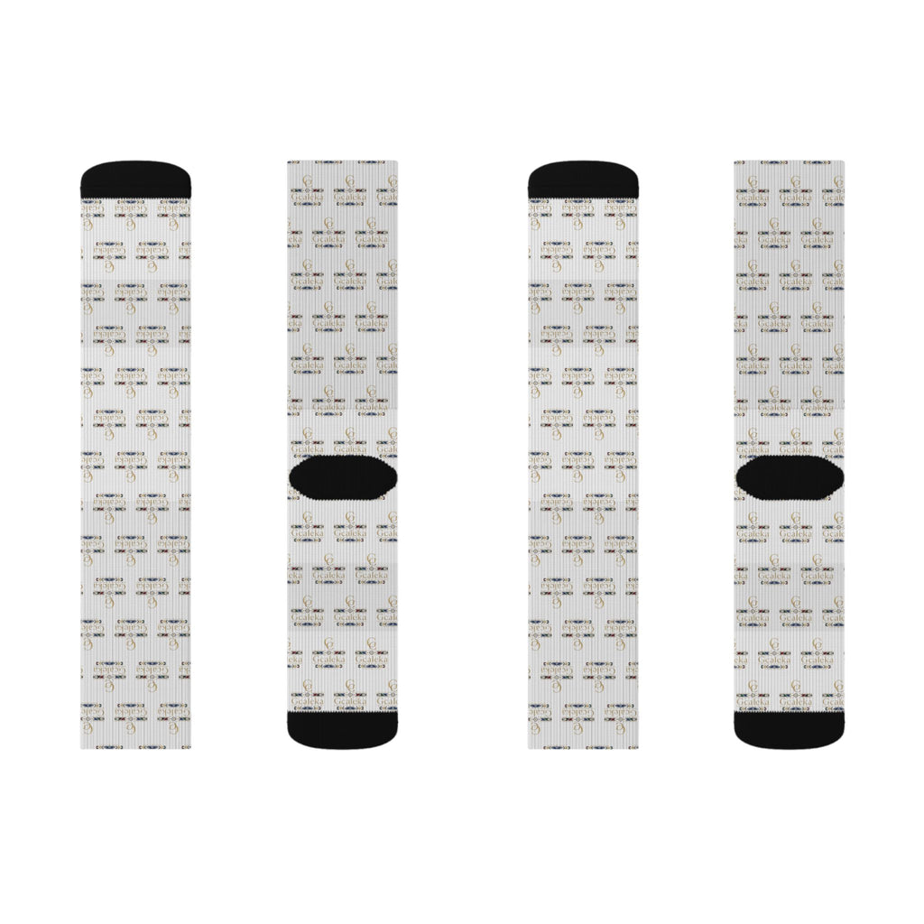 Minimalist Sheet Music Sublimation Socks — Musical Note Pattern Crew Socks
