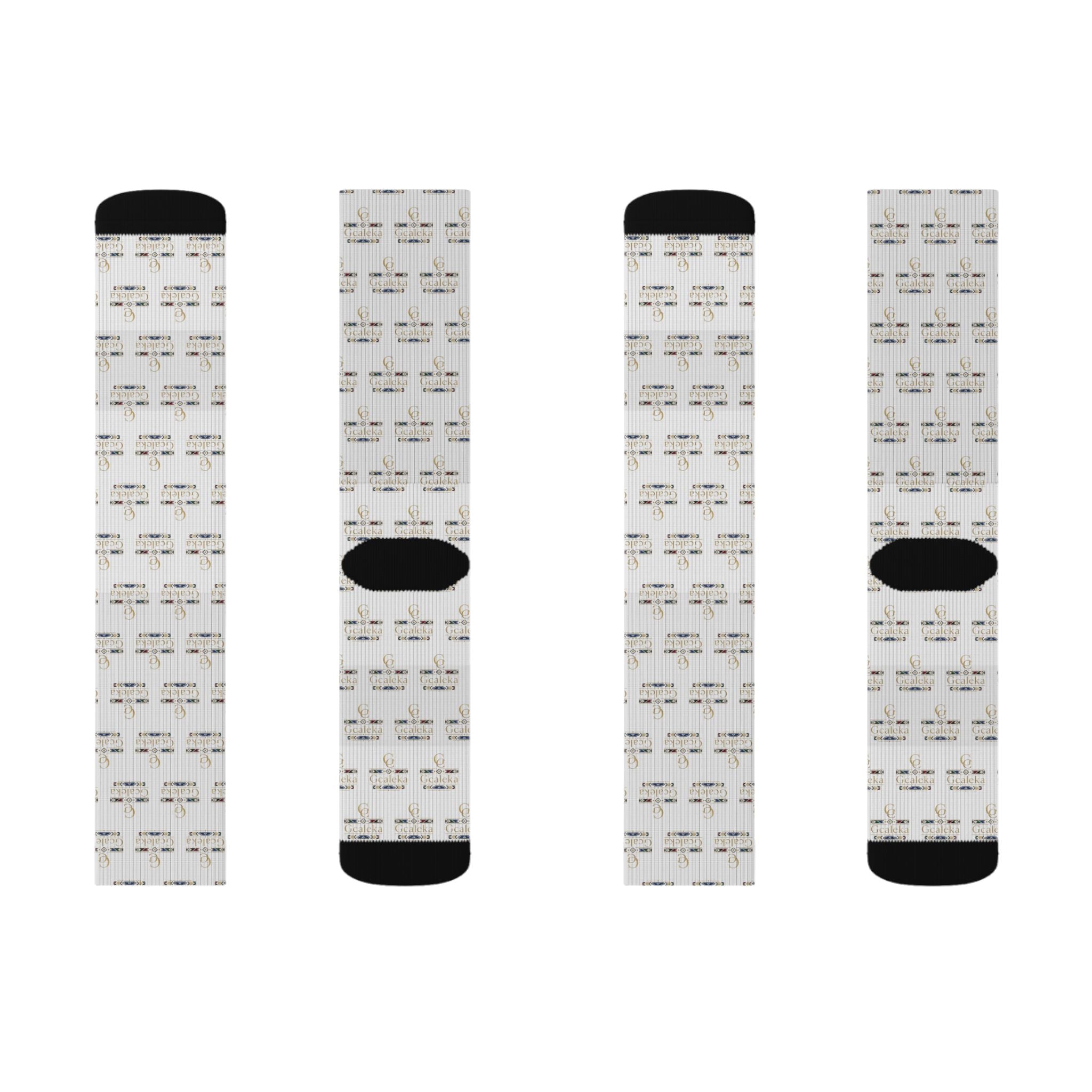 Minimalist Sheet Music Sublimation Socks — Musical Note Pattern Crew Socks