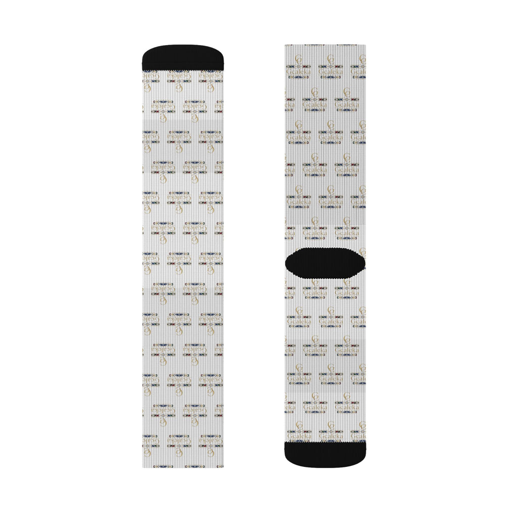 Minimalist Sheet Music Sublimation Socks — Musical Note Pattern Crew Socks