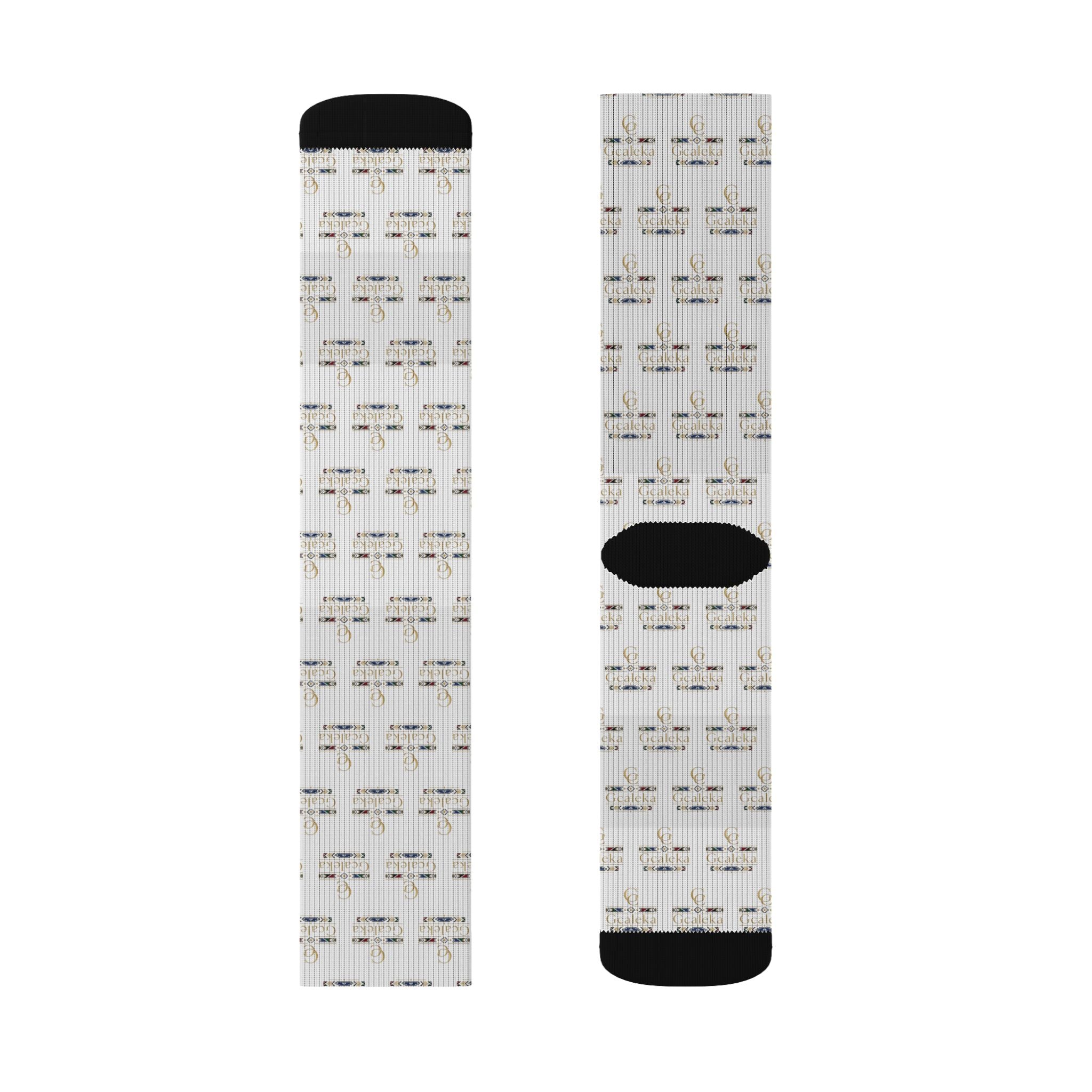 Minimalist Sheet Music Sublimation Socks — Musical Note Pattern Crew Socks