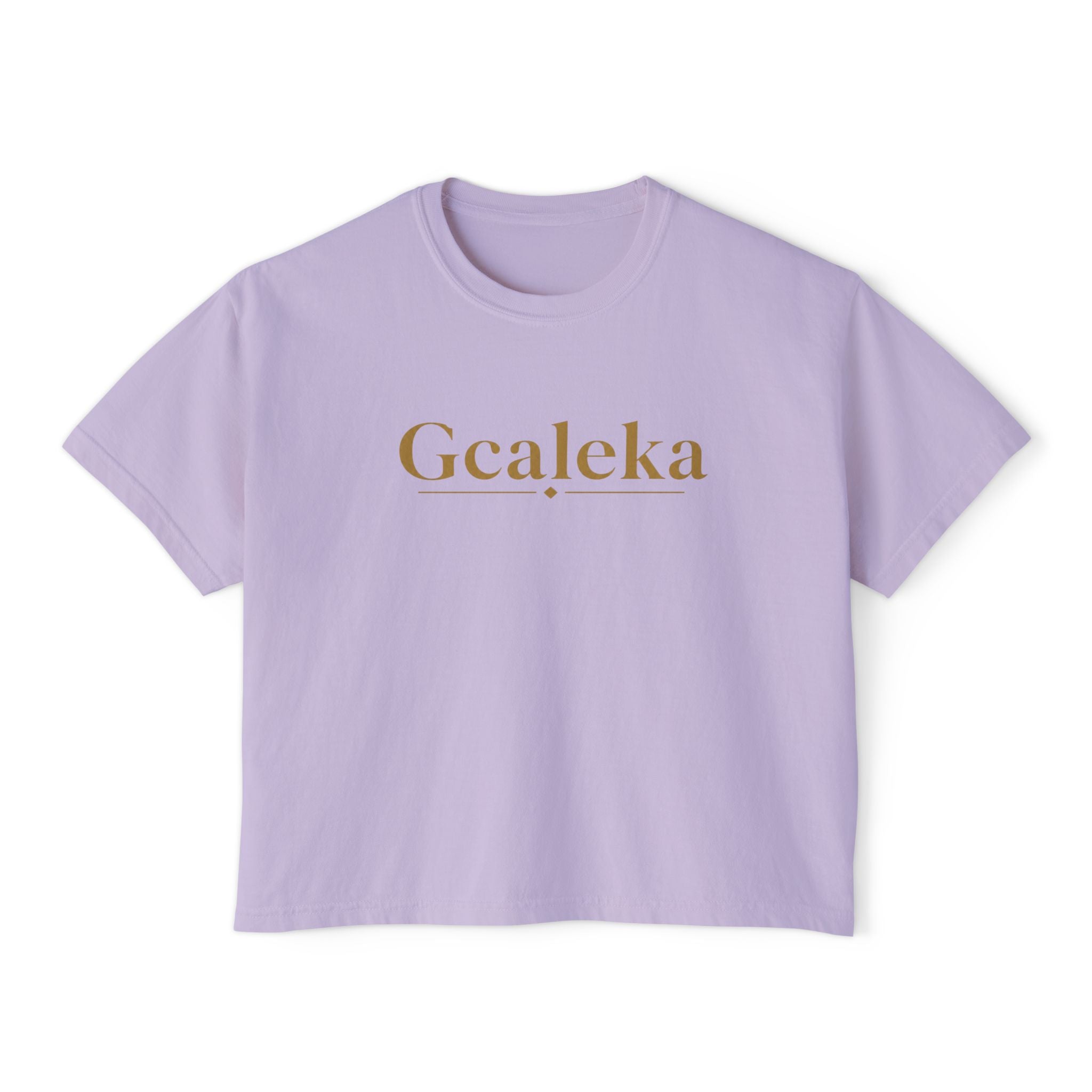 Gcaleka Boxy Tee — Minimal Gold Script Women's Crop T-Shirt
