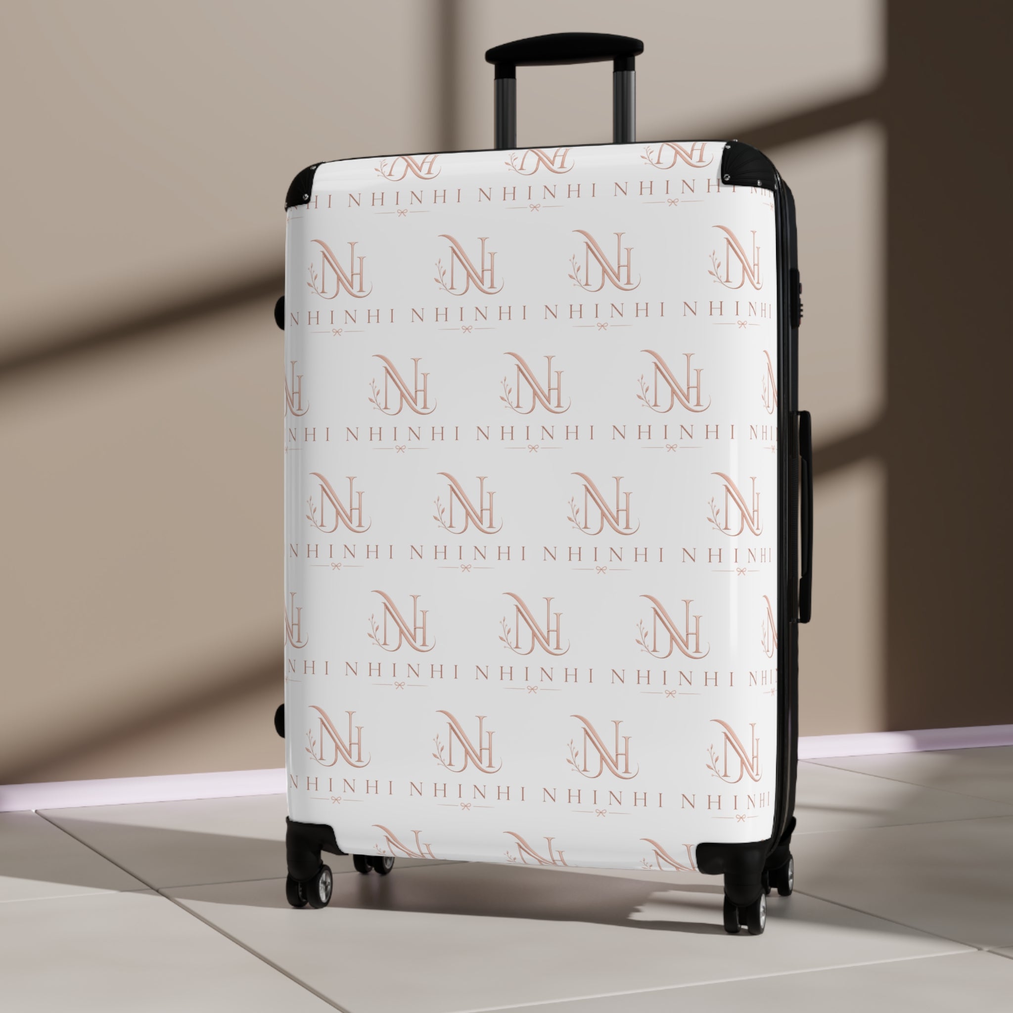 Monogrammed Rolling Suitcase – Custom Initial Pattern Carry-On Luggage