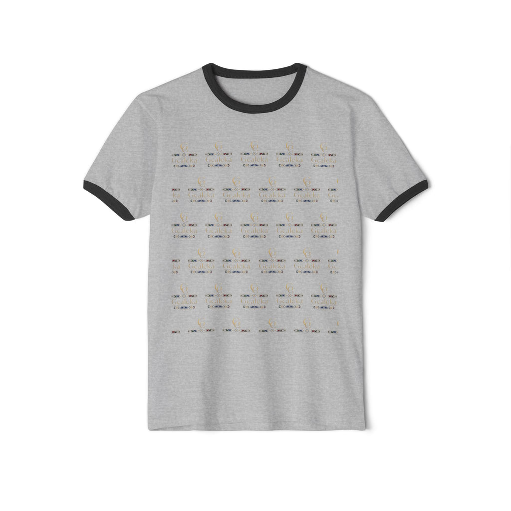 Retro Ringer T-Shirt — Minimal Vintage Morse Code Grid Design