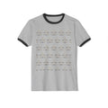 Retro Ringer T-Shirt — Minimal Vintage Morse Code Grid Design