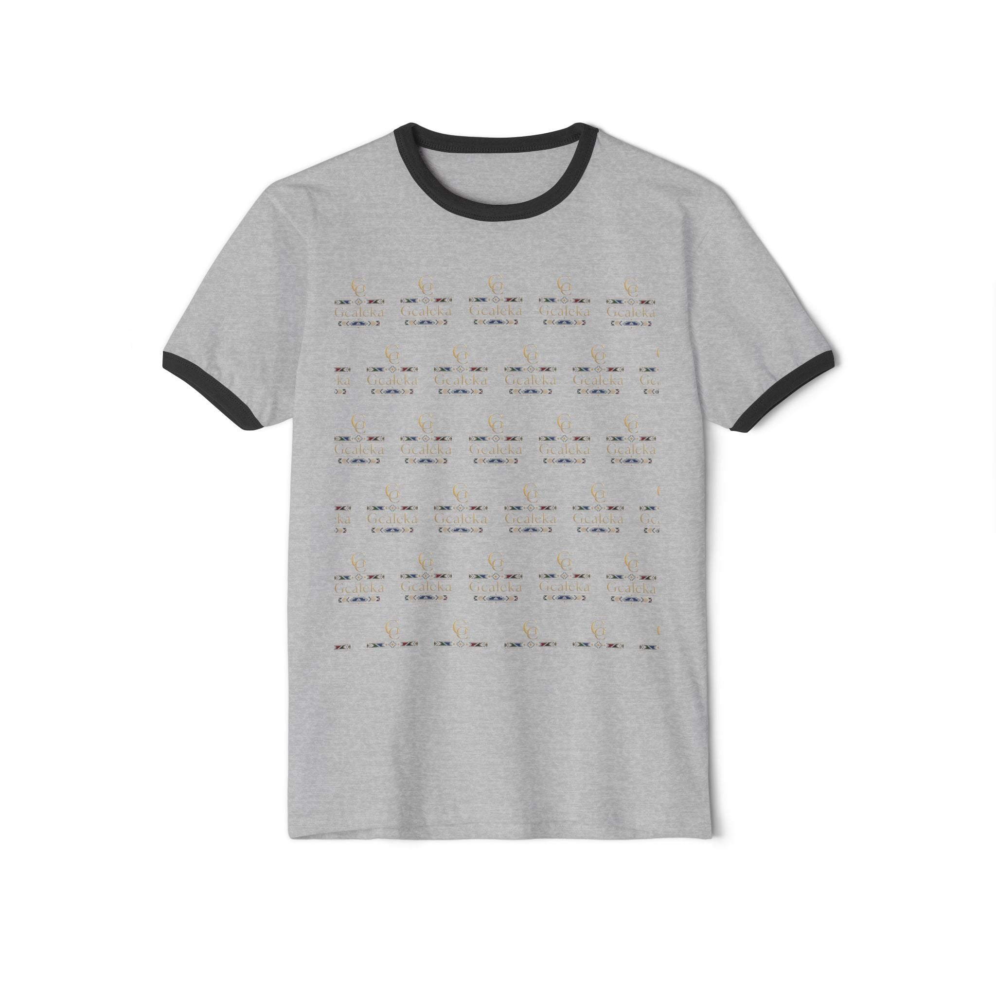Retro Ringer T-Shirt — Minimal Vintage Morse Code Grid Design