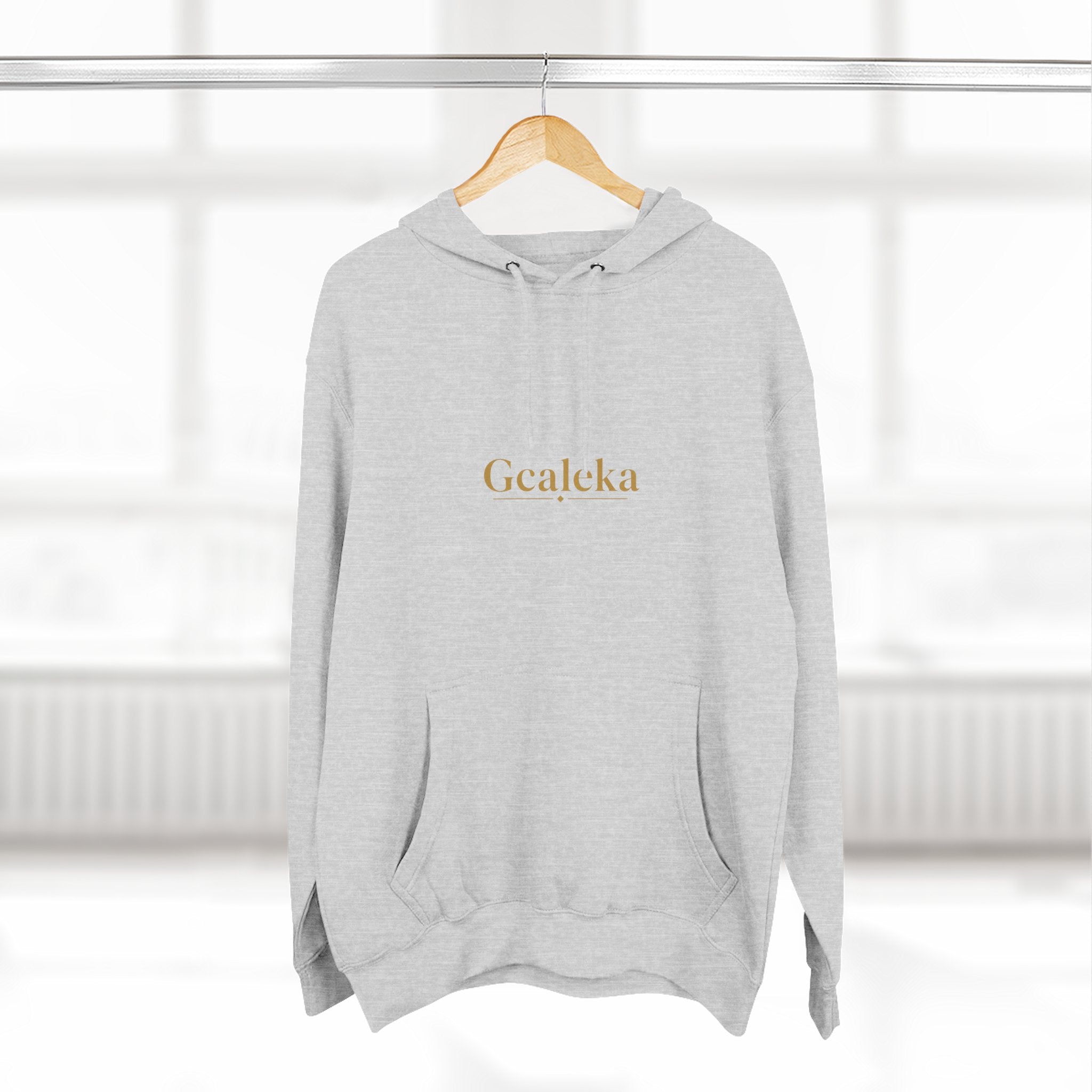 Hoodie — Minimal Gold 'Gcalcka' Script Fleece Hoodie