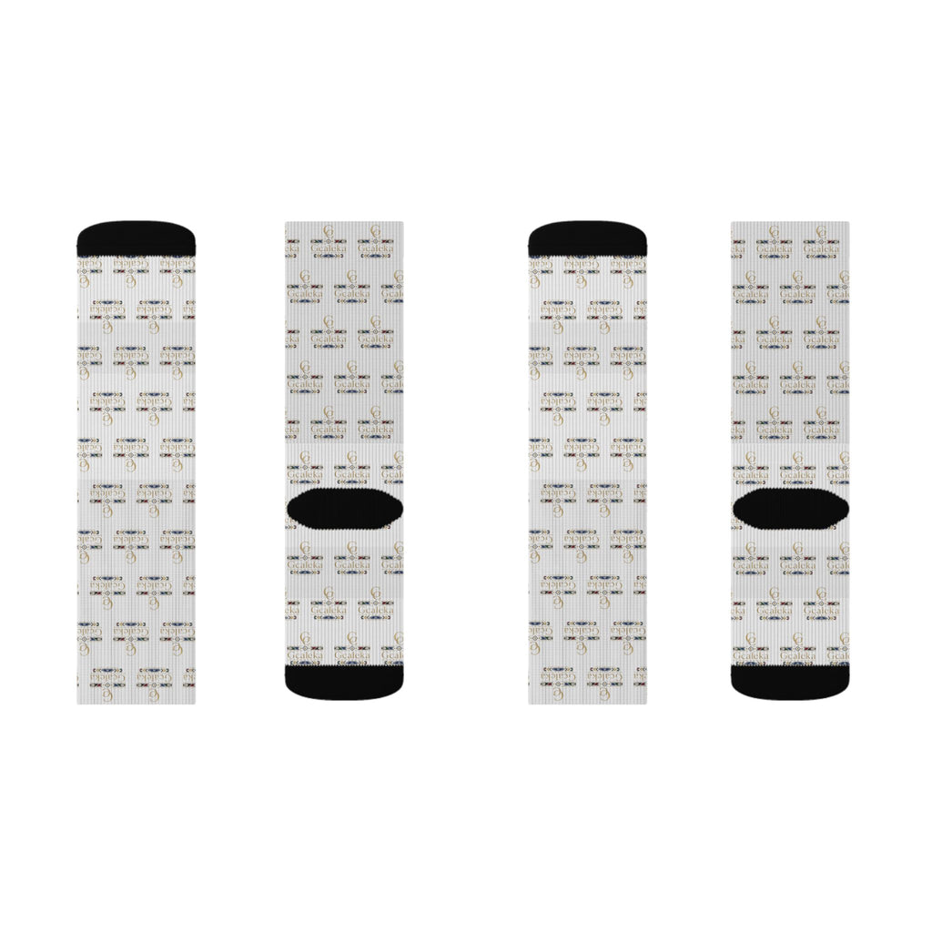 Minimalist Sheet Music Sublimation Socks — Musical Note Pattern Crew Socks