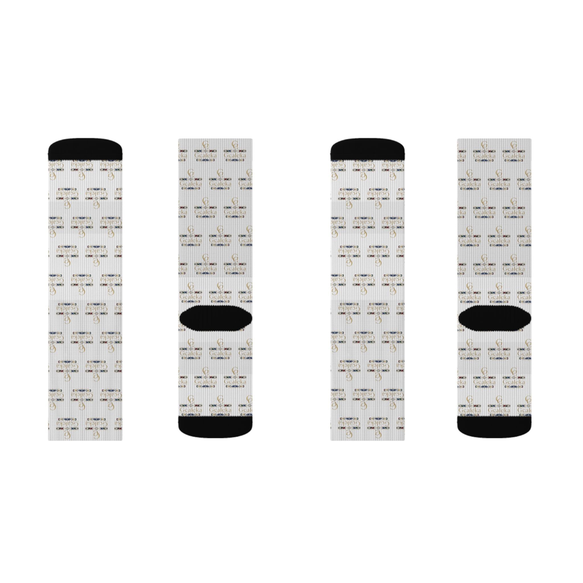 Minimalist Sheet Music Sublimation Socks — Musical Note Pattern Crew Socks