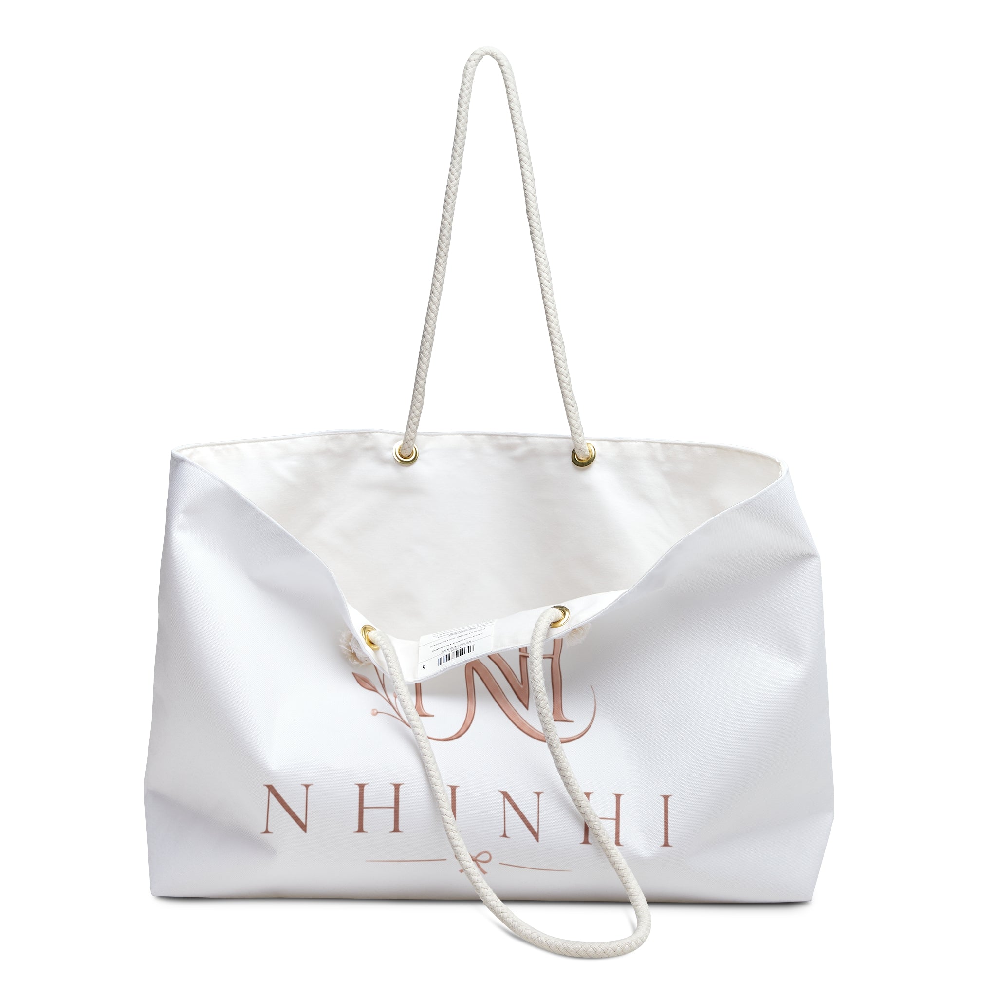 Personalized Monogram Weekender Bag – Elegant NH Initials Travel Tote