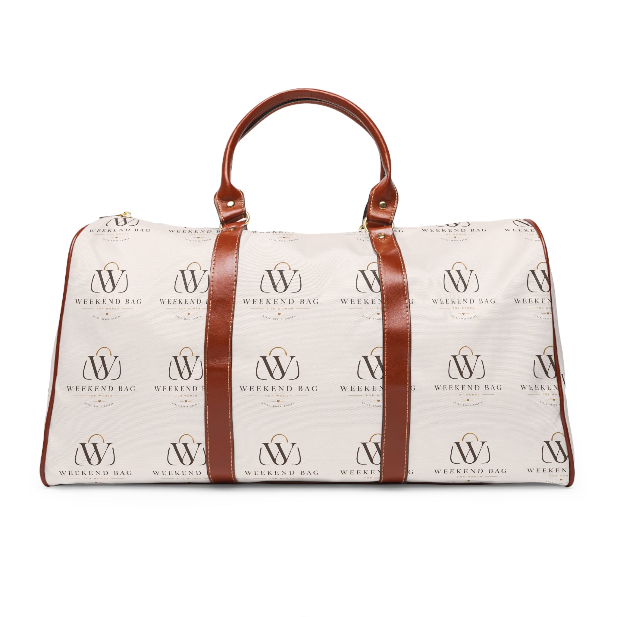 Waterproof Weekend Travel Bag – Monogram Logo Duffle with Leather Trim
