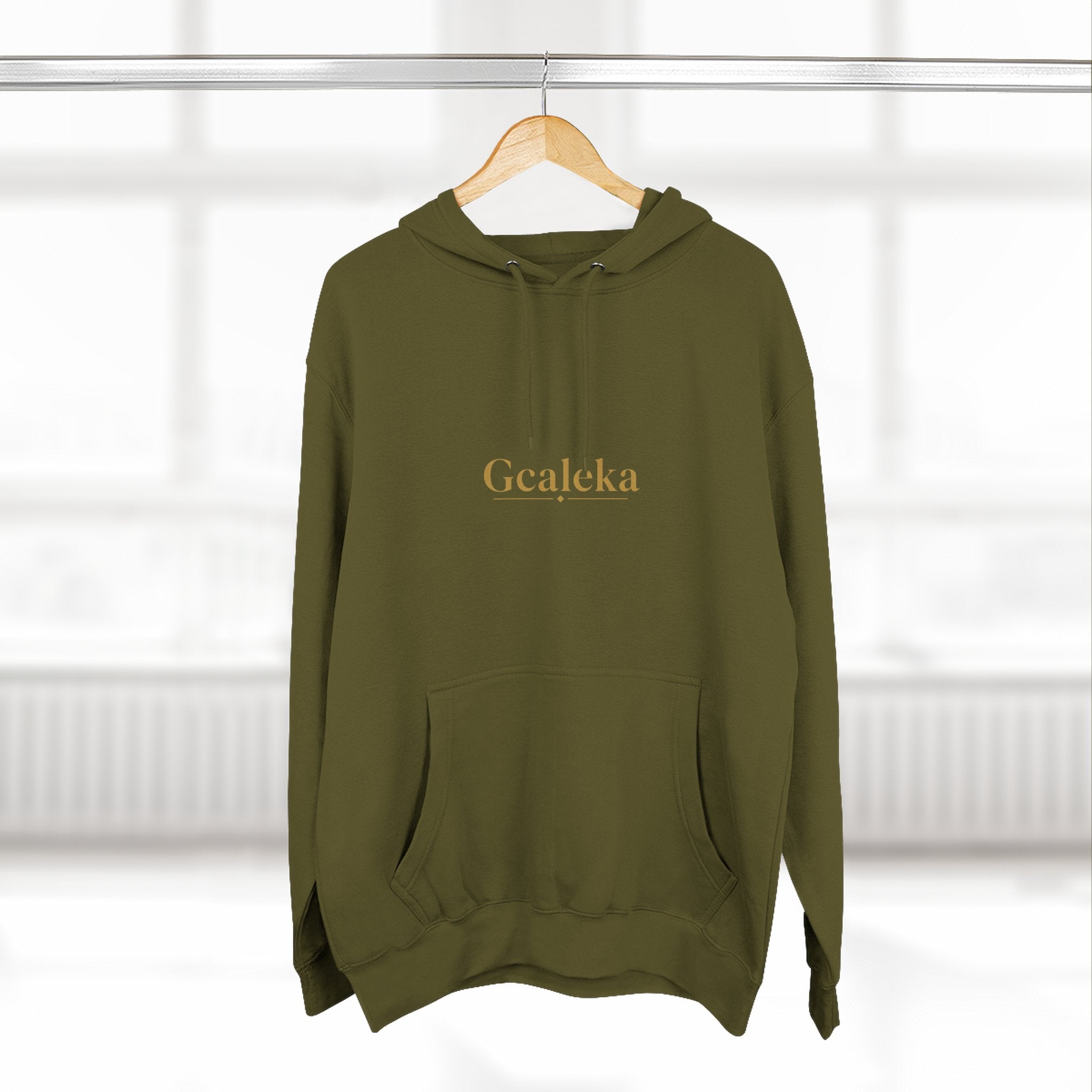Hoodie — Minimal Gold 'Gcalcka' Script Fleece Hoodie