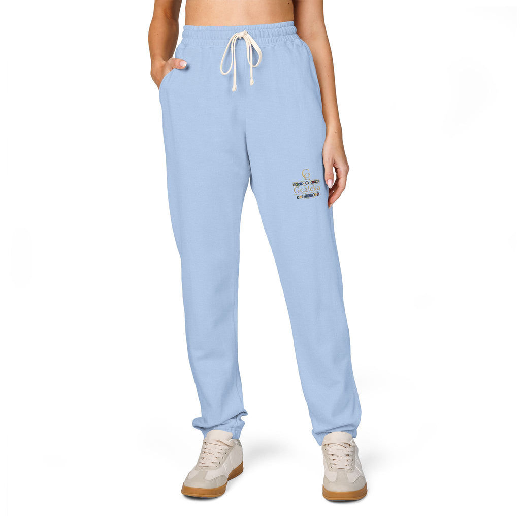 Embroidered Anchor & Compass Sweatpants — Garment-Dyed Cozy Joggers