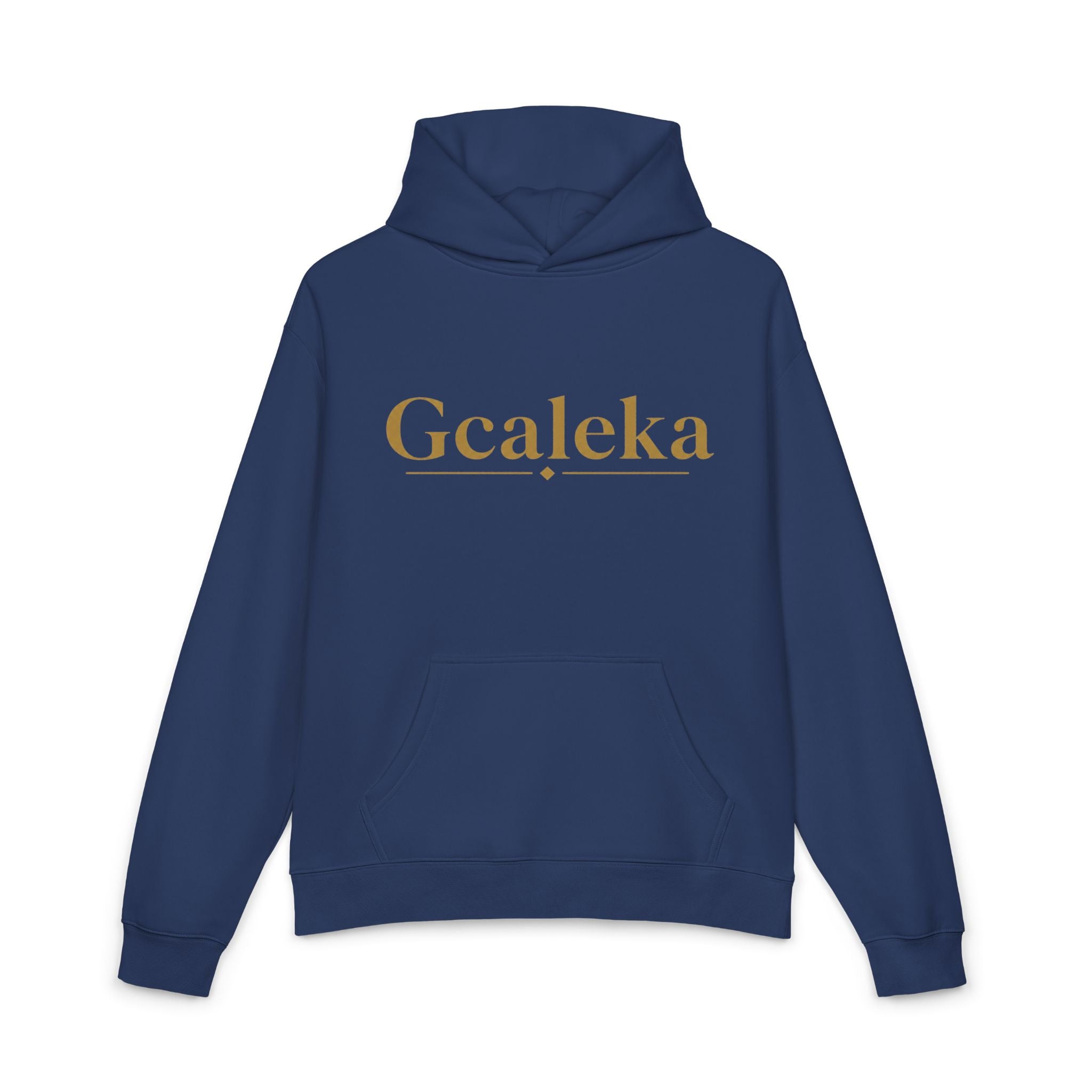 Gcaleka Relaxed Hoodie — Gold Script Logo Casual Pullover