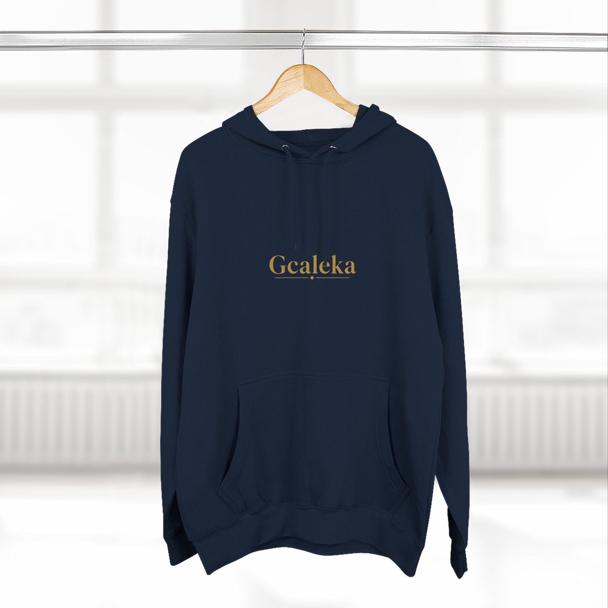 Hoodie — Minimal Gold 'Gcalcka' Script Fleece Hoodie