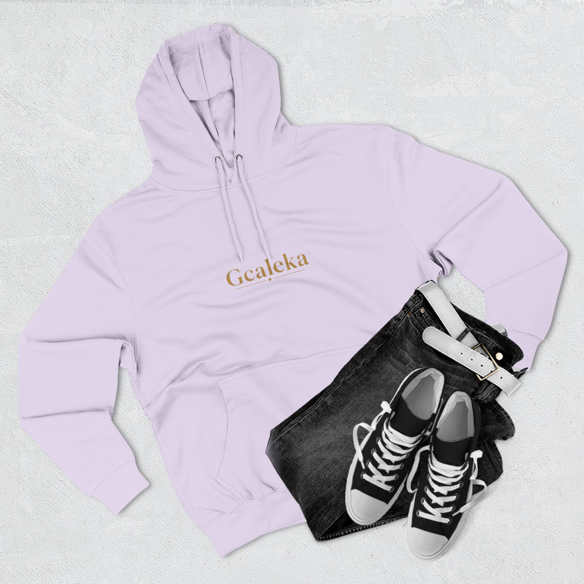 Hoodie — Minimal Gold 'Gcalcka' Script Fleece Hoodie