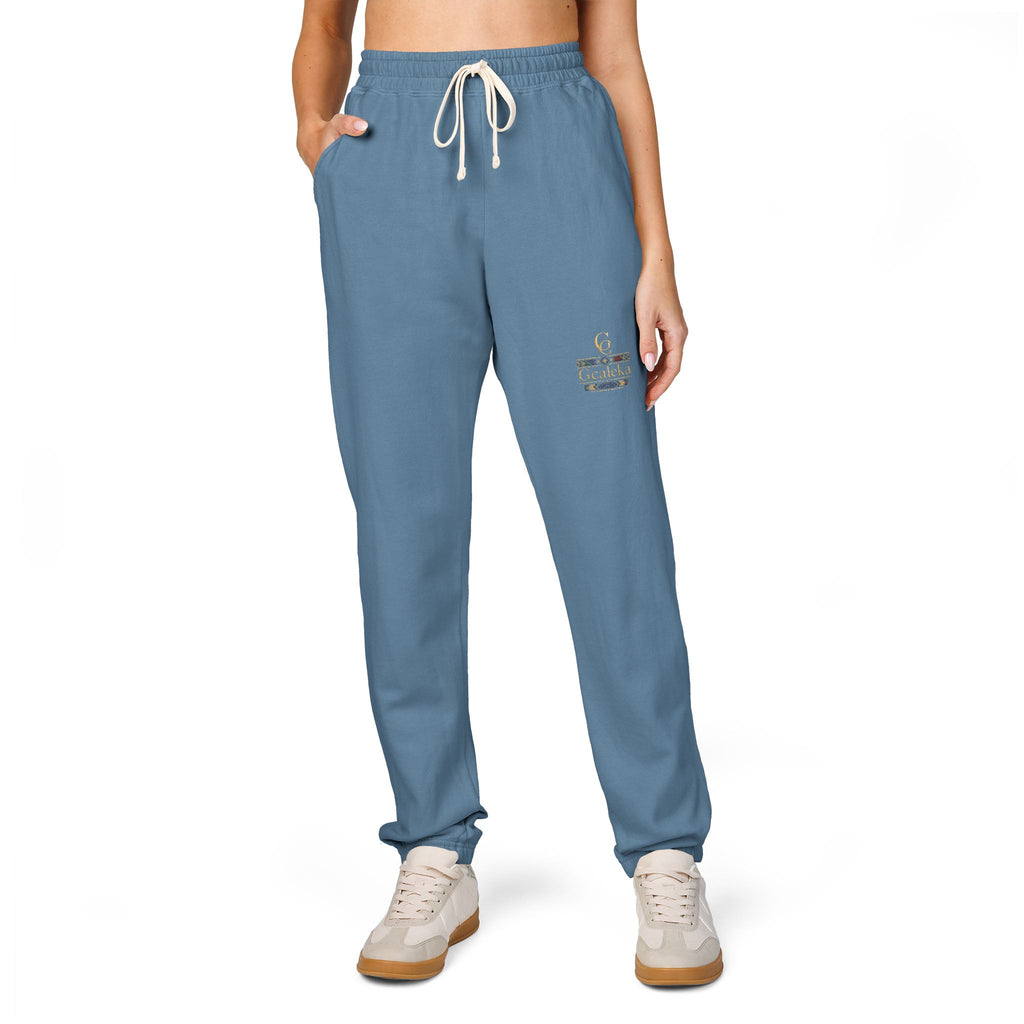 Embroidered Anchor & Compass Sweatpants — Garment-Dyed Cozy Joggers
