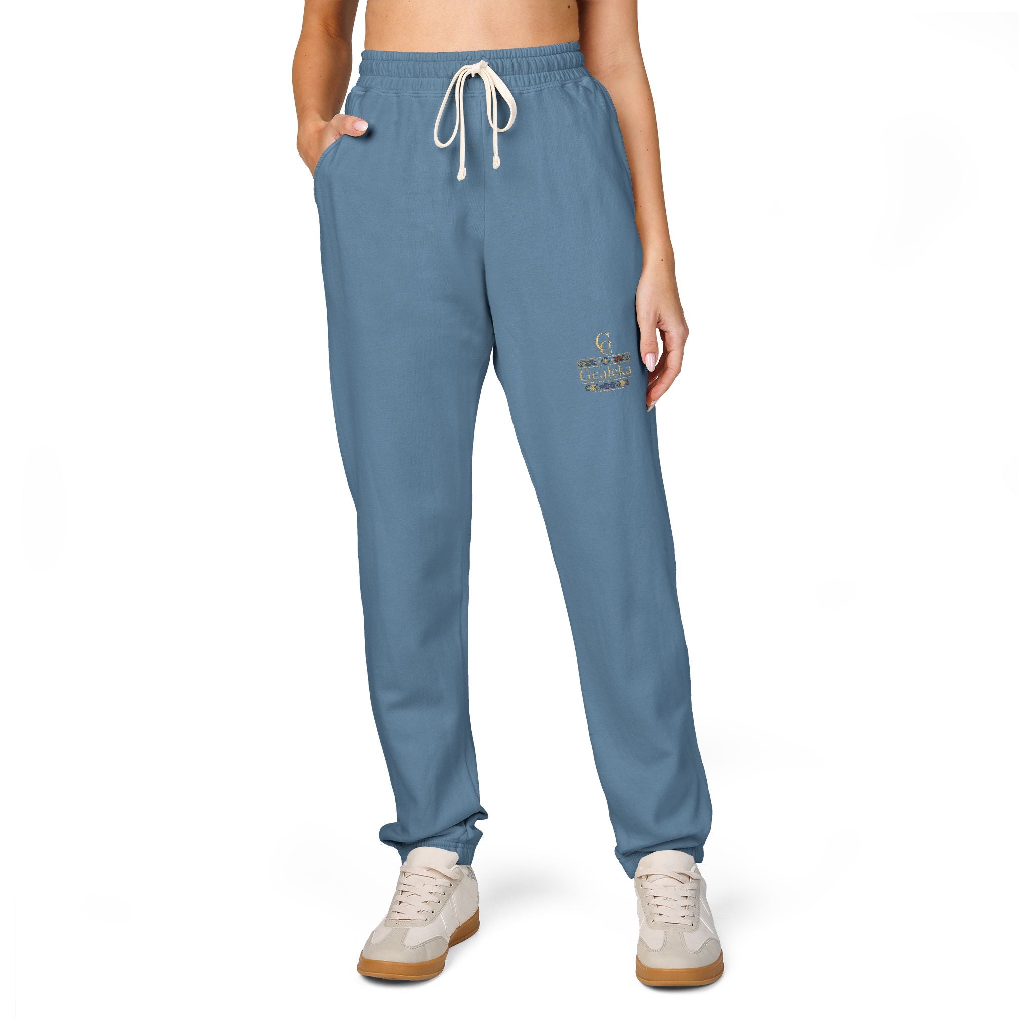 Embroidered Anchor & Compass Sweatpants — Garment-Dyed Cozy Joggers