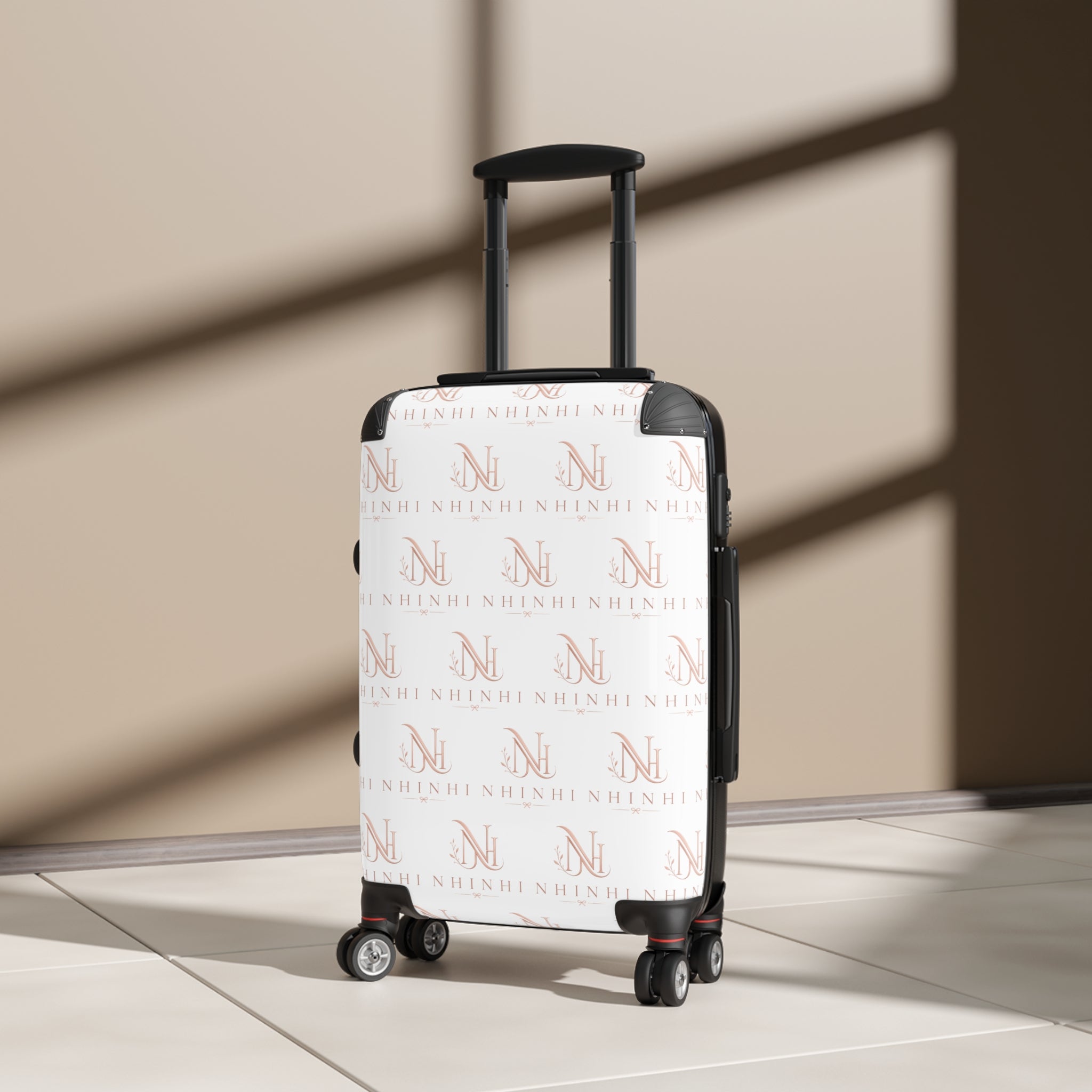 Monogrammed Rolling Suitcase – Custom Initial Pattern Carry-On Luggage