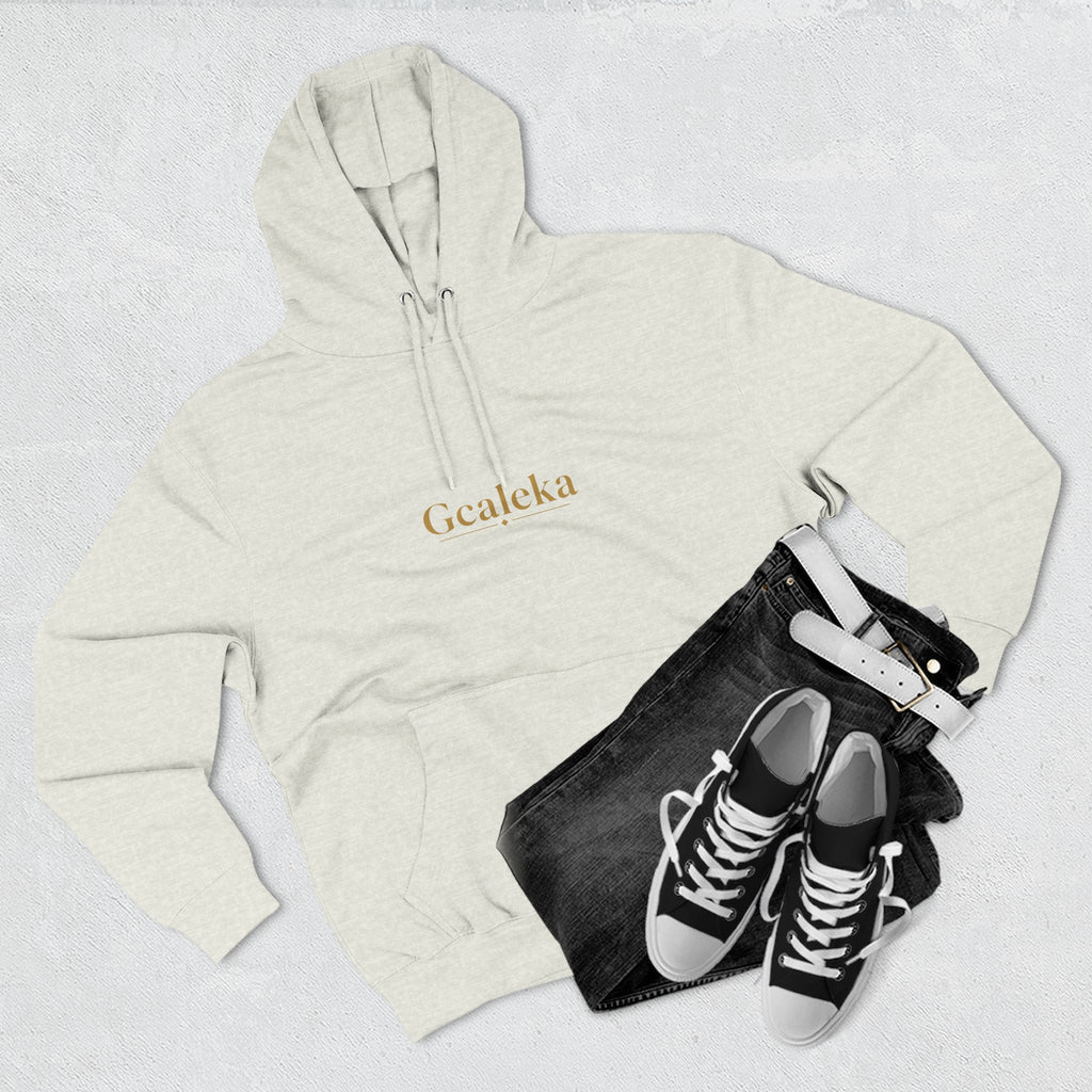 Hoodie — Minimal Gold 'Gcalcka' Script Fleece Hoodie