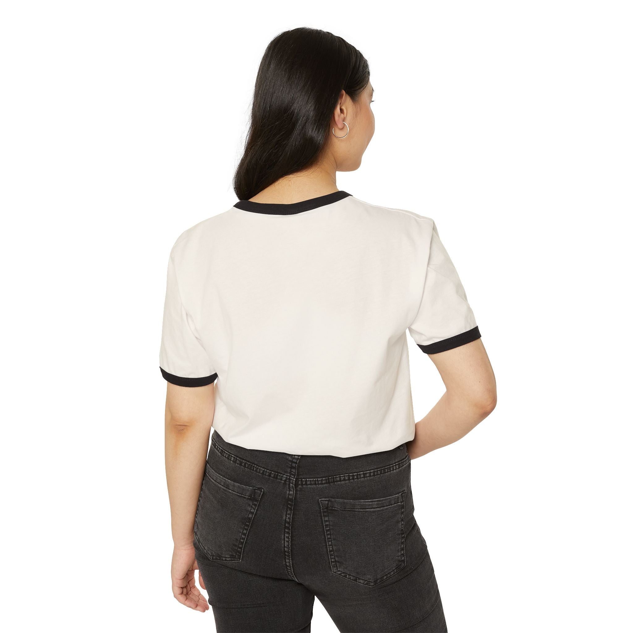 Retro Ringer T-Shirt — Minimal Vintage Morse Code Grid Design