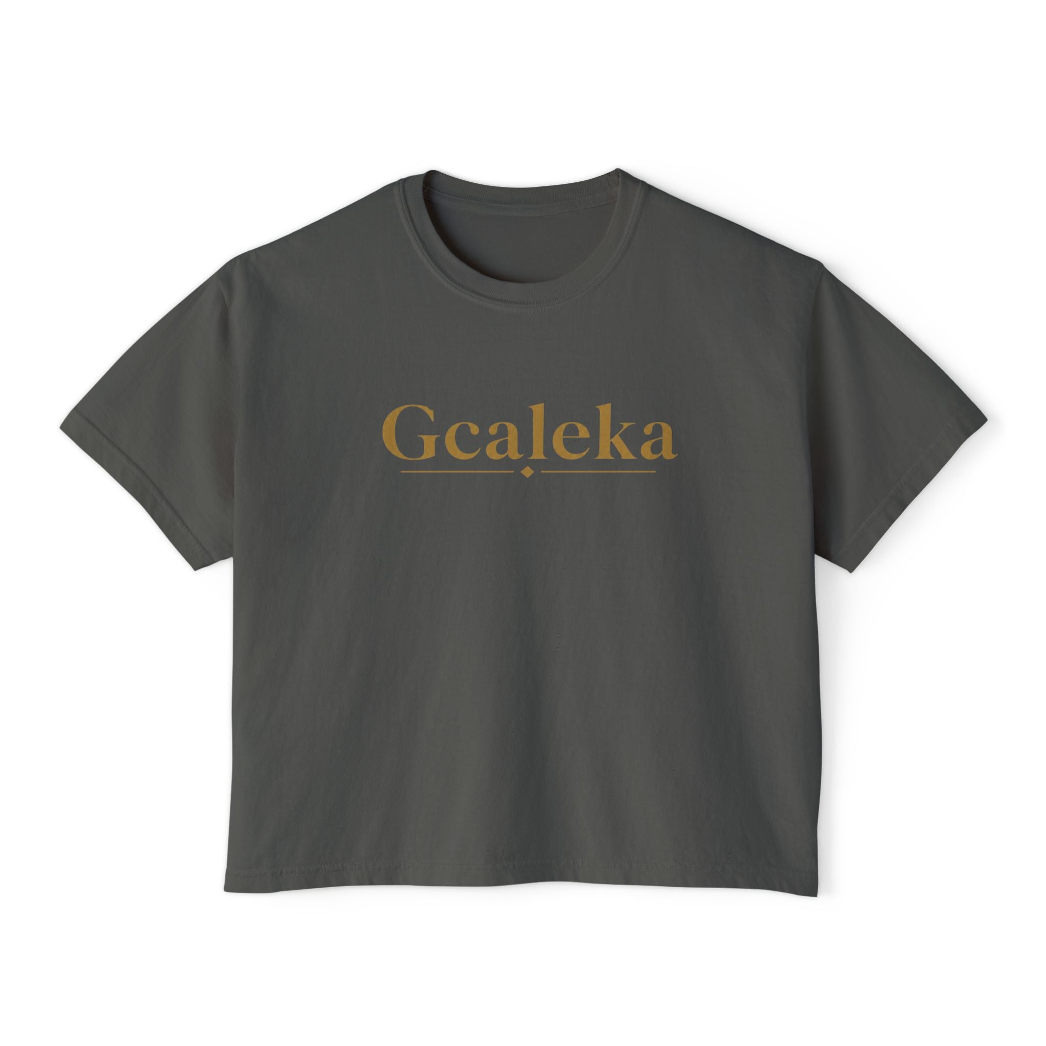 Gcaleka Boxy Tee — Minimal Gold Script Women's Crop T-Shirt