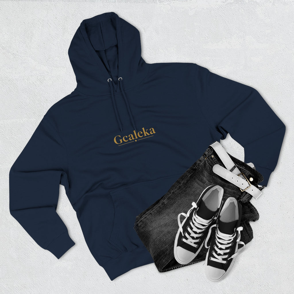 Hoodie — Minimal Gold 'Gcalcka' Script Fleece Hoodie