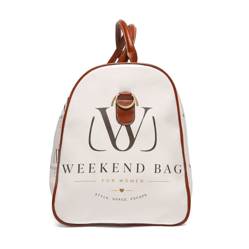 Waterproof Weekend Travel Bag – Monogram Logo Duffle with Leather Trim