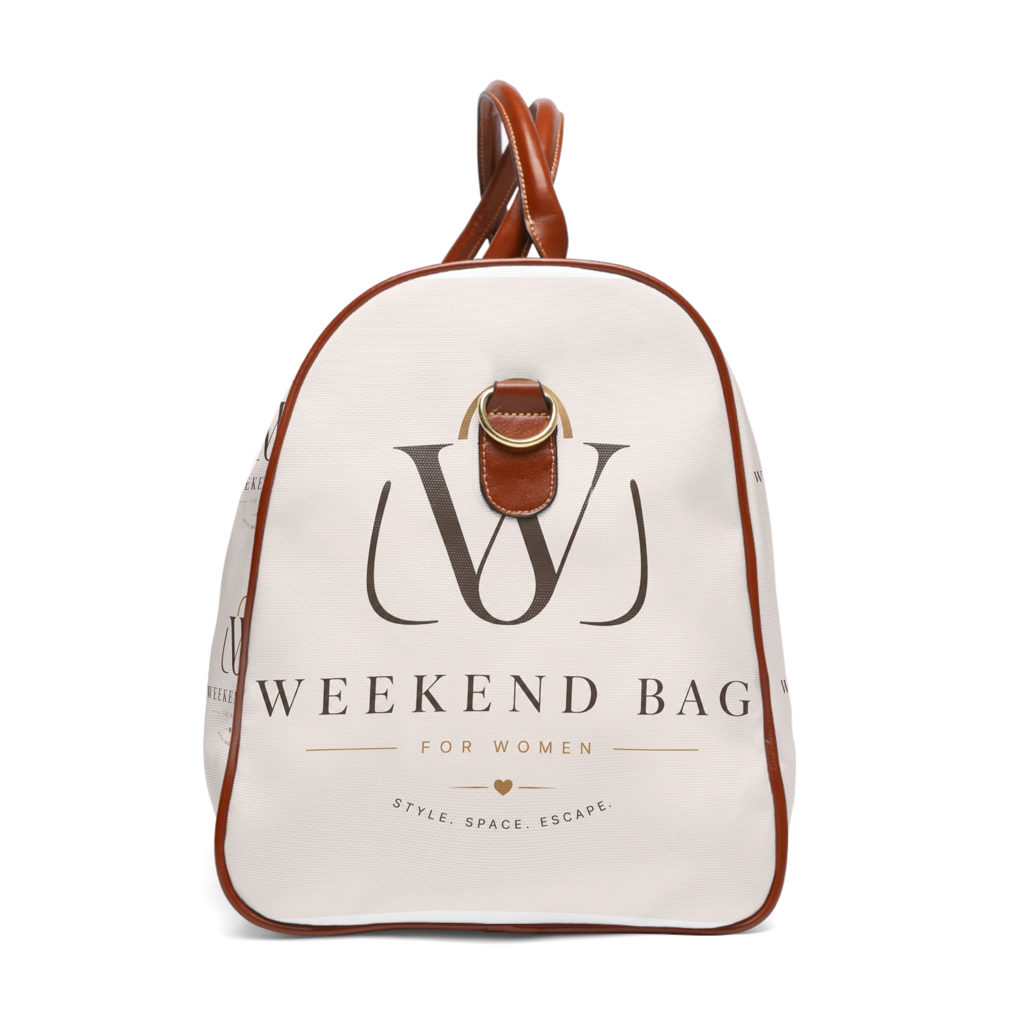 Waterproof Weekend Travel Bag – Monogram Logo Duffle with Leather Trim