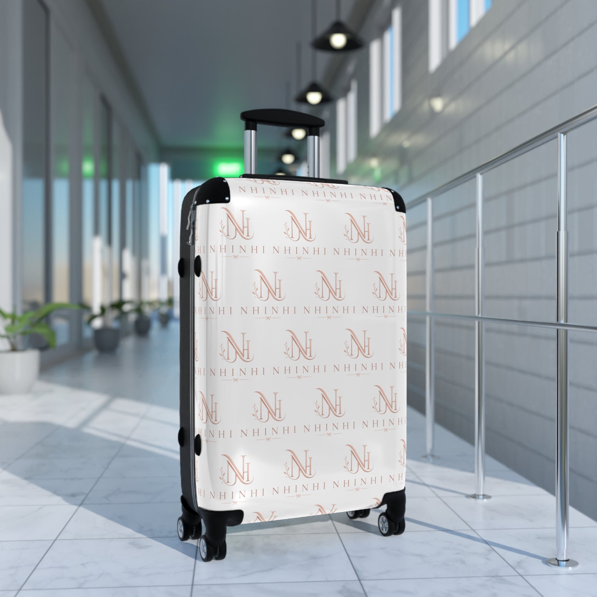 Monogrammed Rolling Suitcase – Custom Initial Pattern Carry-On Luggage